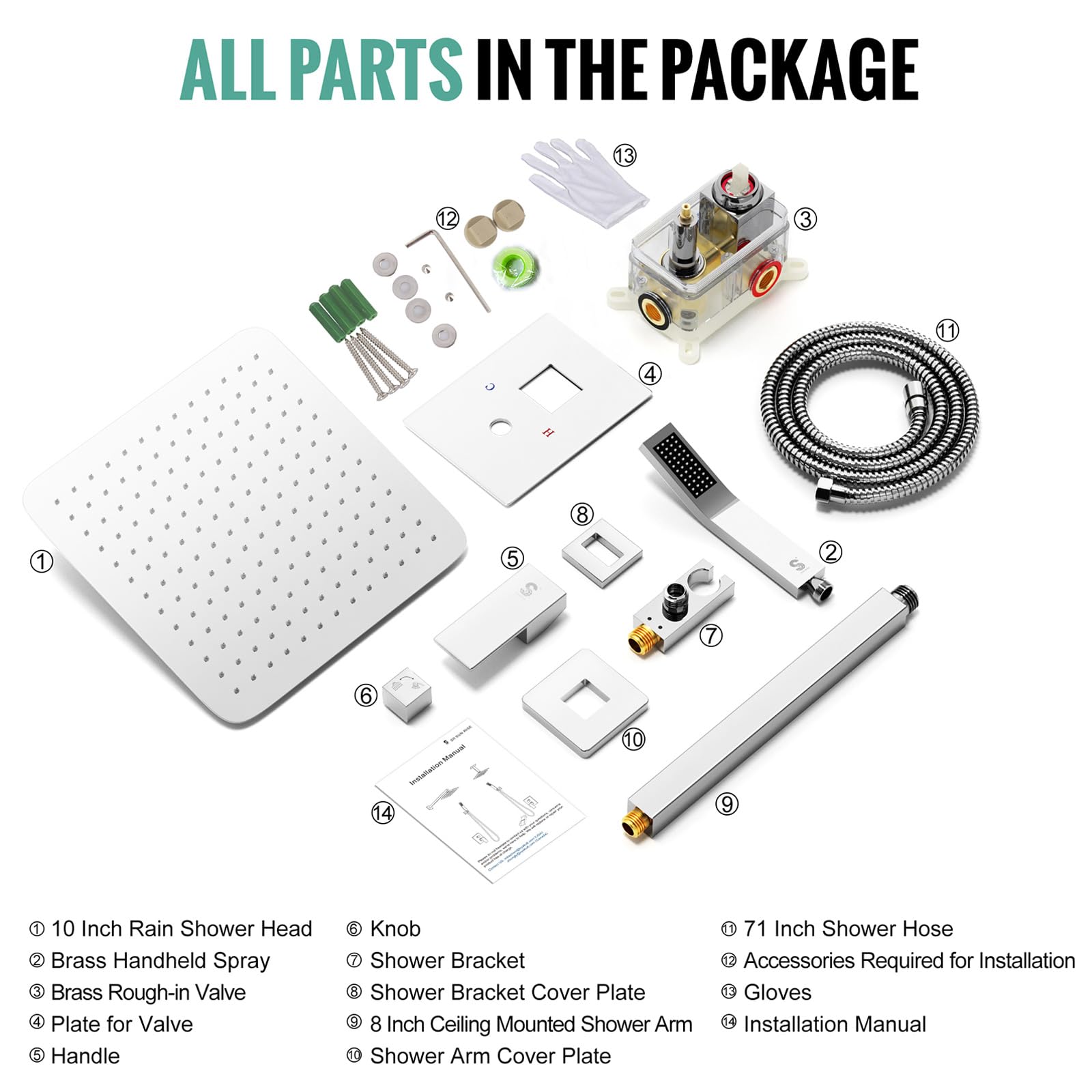 Ceiling Trim Kit Shower Set (Square)