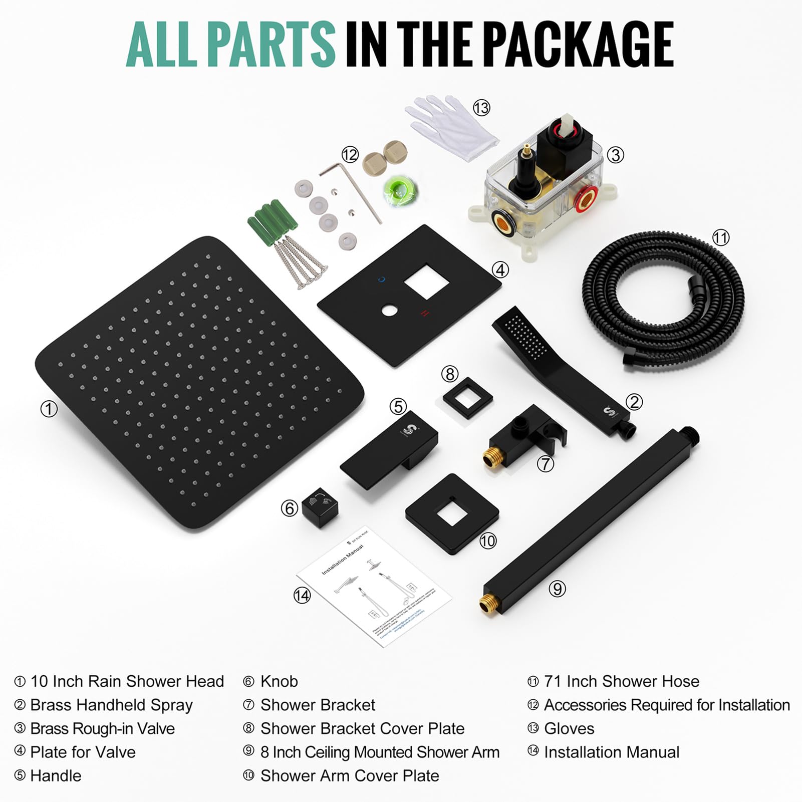 Ceiling Trim Kit Shower Set (Square)