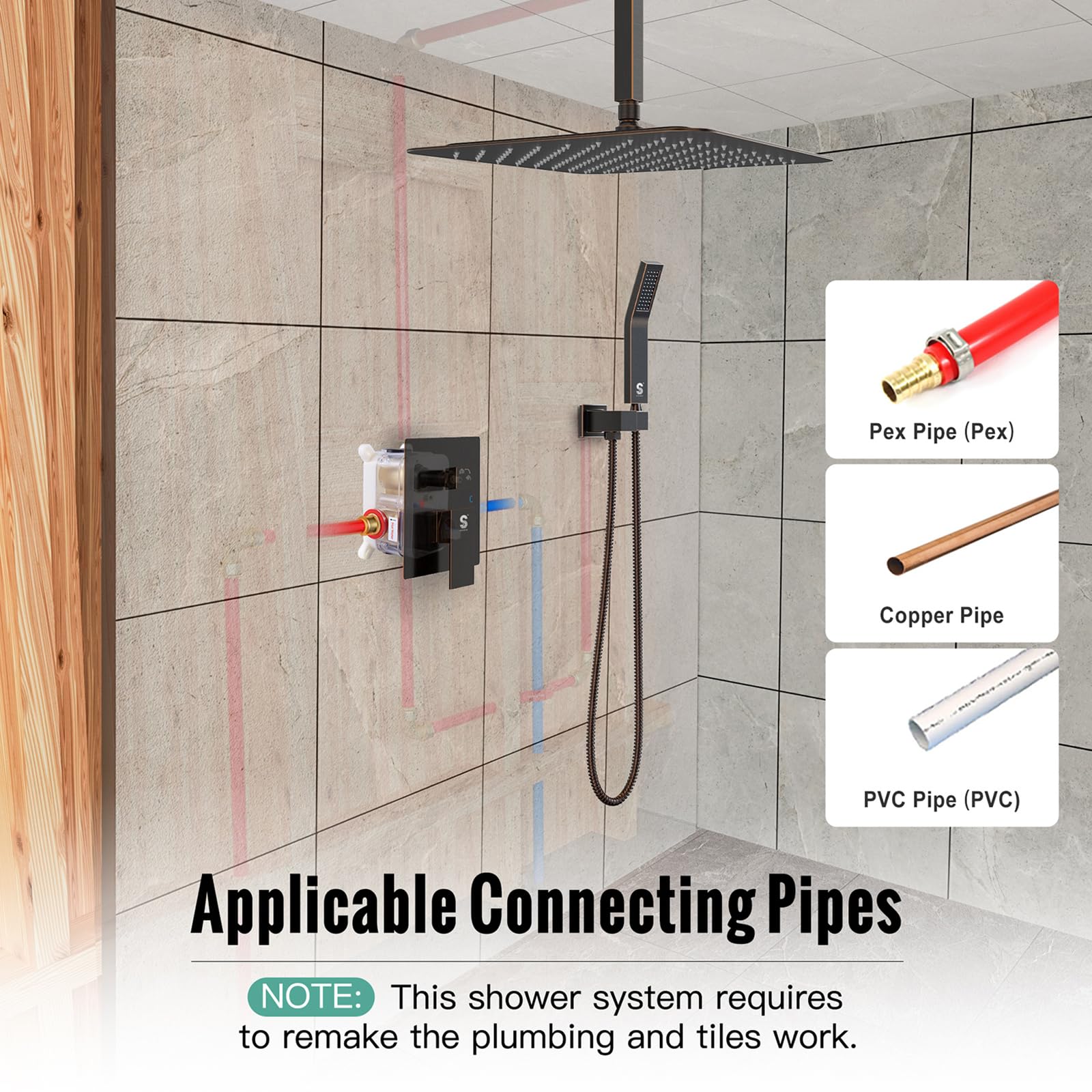 Ceiling Trim Kit Shower Set (Square)