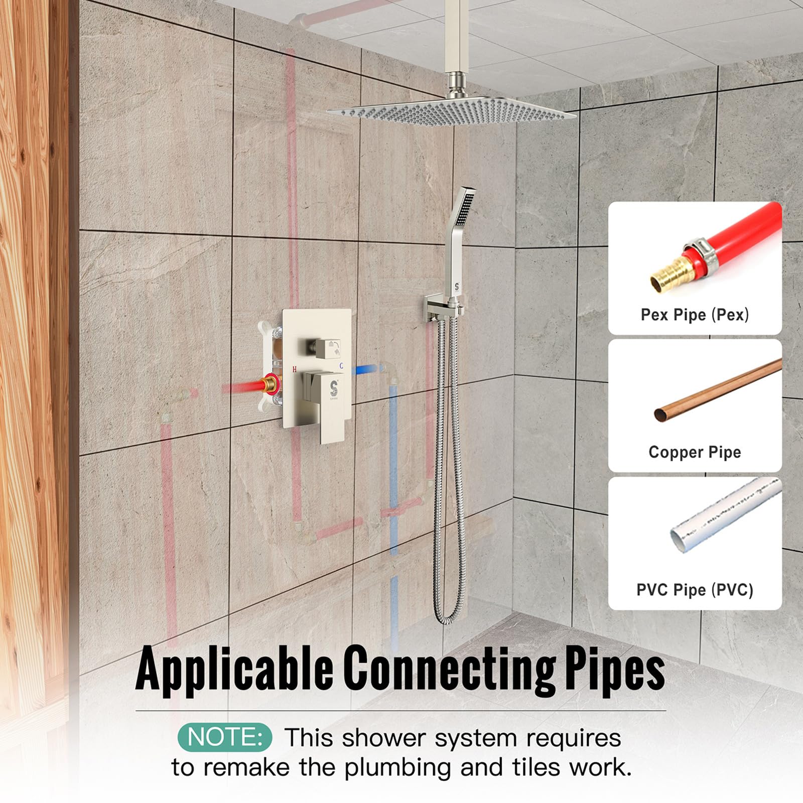 Ceiling Trim Kit Shower Set (Square)