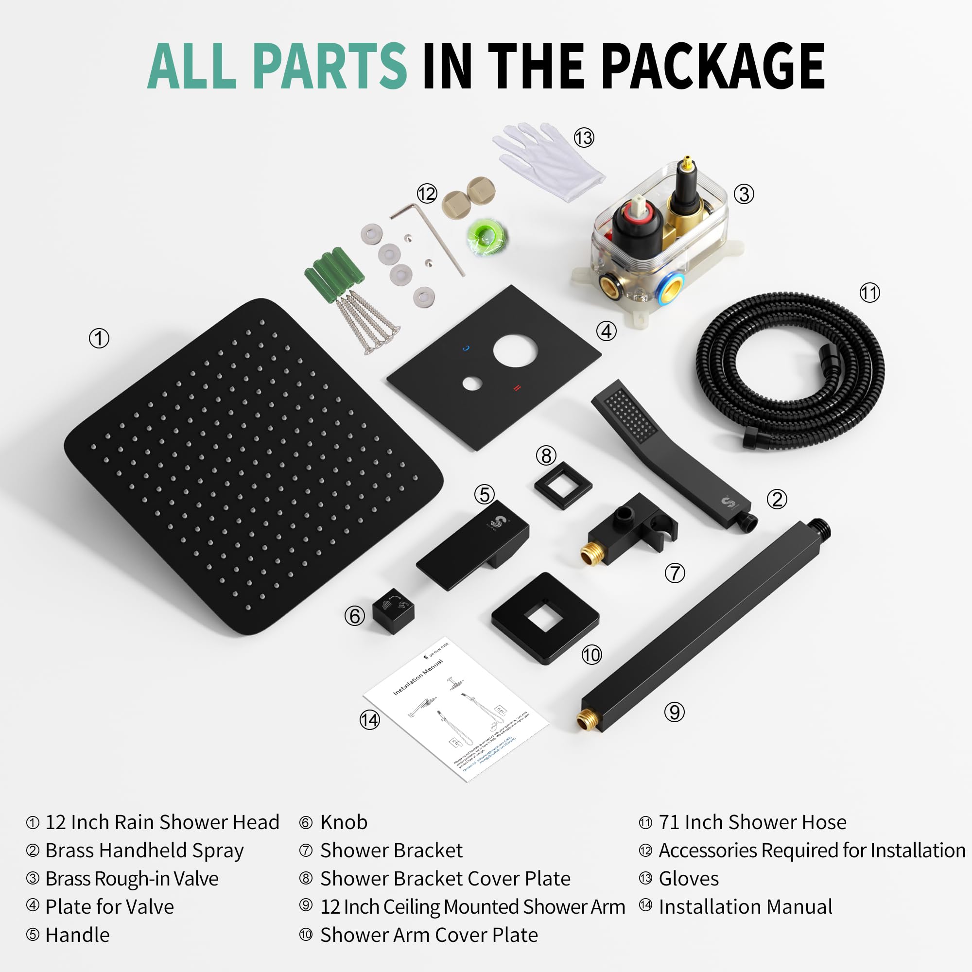 Ceiling Trim Kit Shower Set (Square)