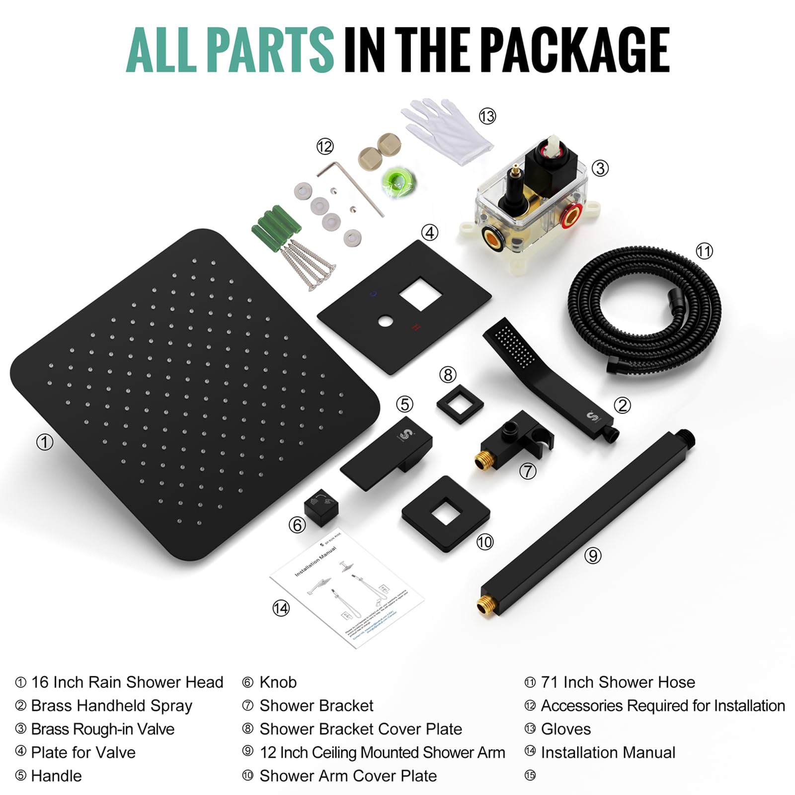 Ceiling Trim Kit Shower Set (Square)