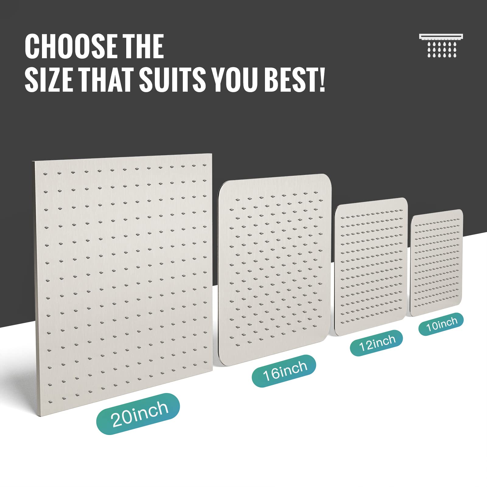 Ceiling Mounted Handle Shower Set (Square)