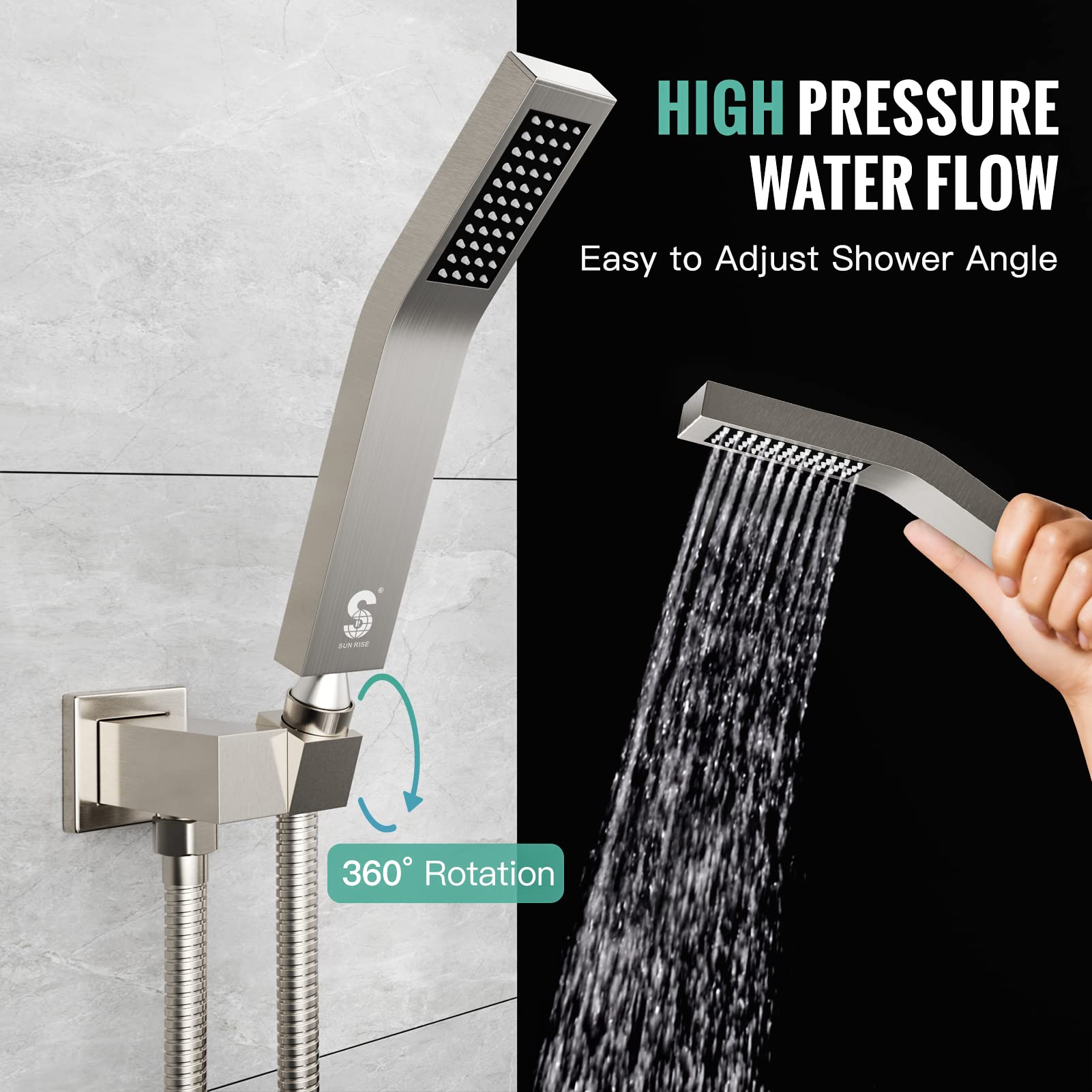 Ceiling Mounted Handle Shower Set (Square)