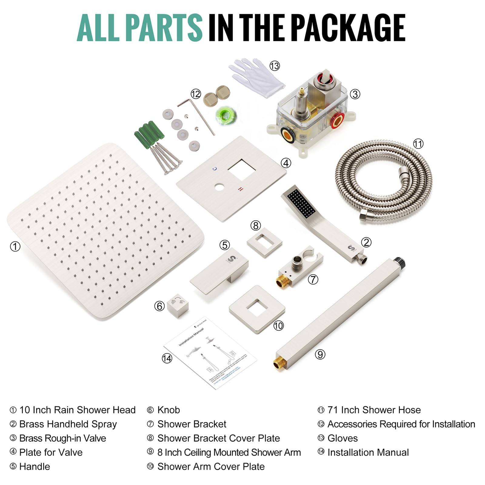 Ceiling Trim Kit Shower Set (Square)