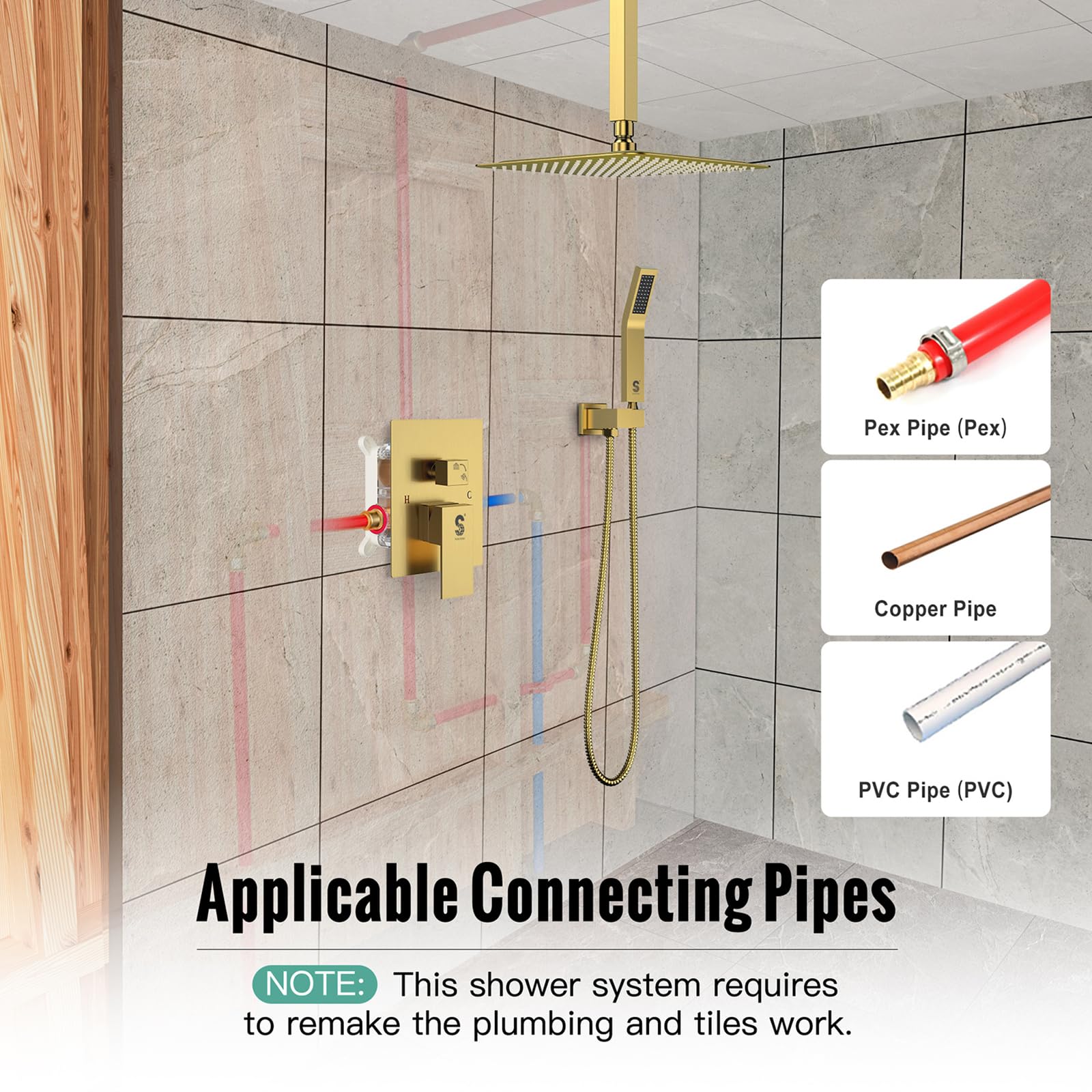 Ceiling Trim Kit Shower Set (Square)