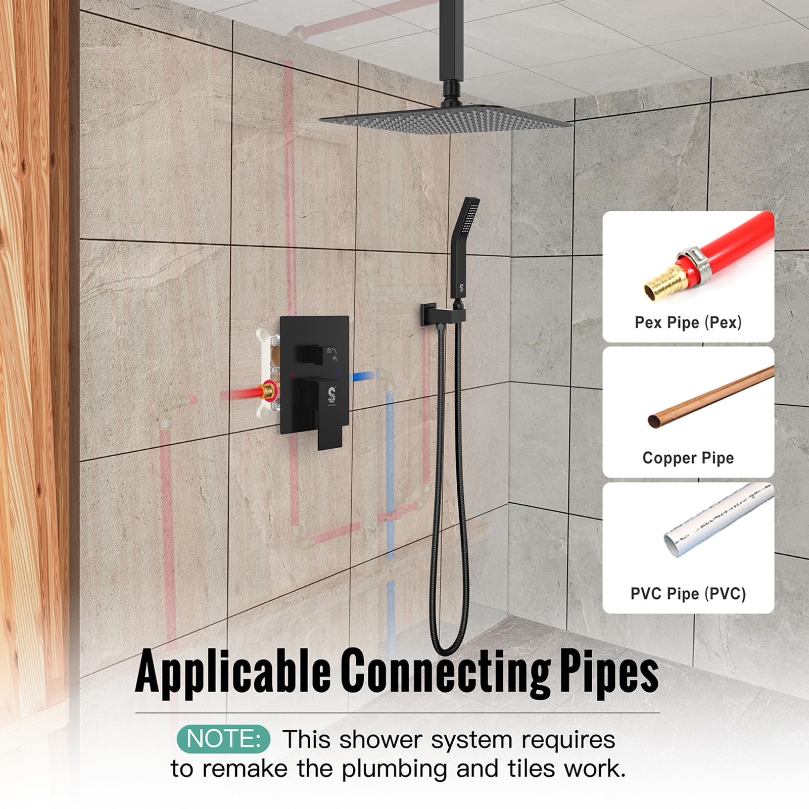 Ceiling Trim Kit Shower Set (Square)