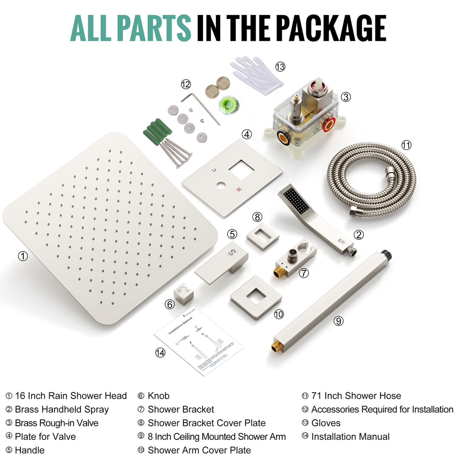Ceiling Trim Kit Shower Set (Square)