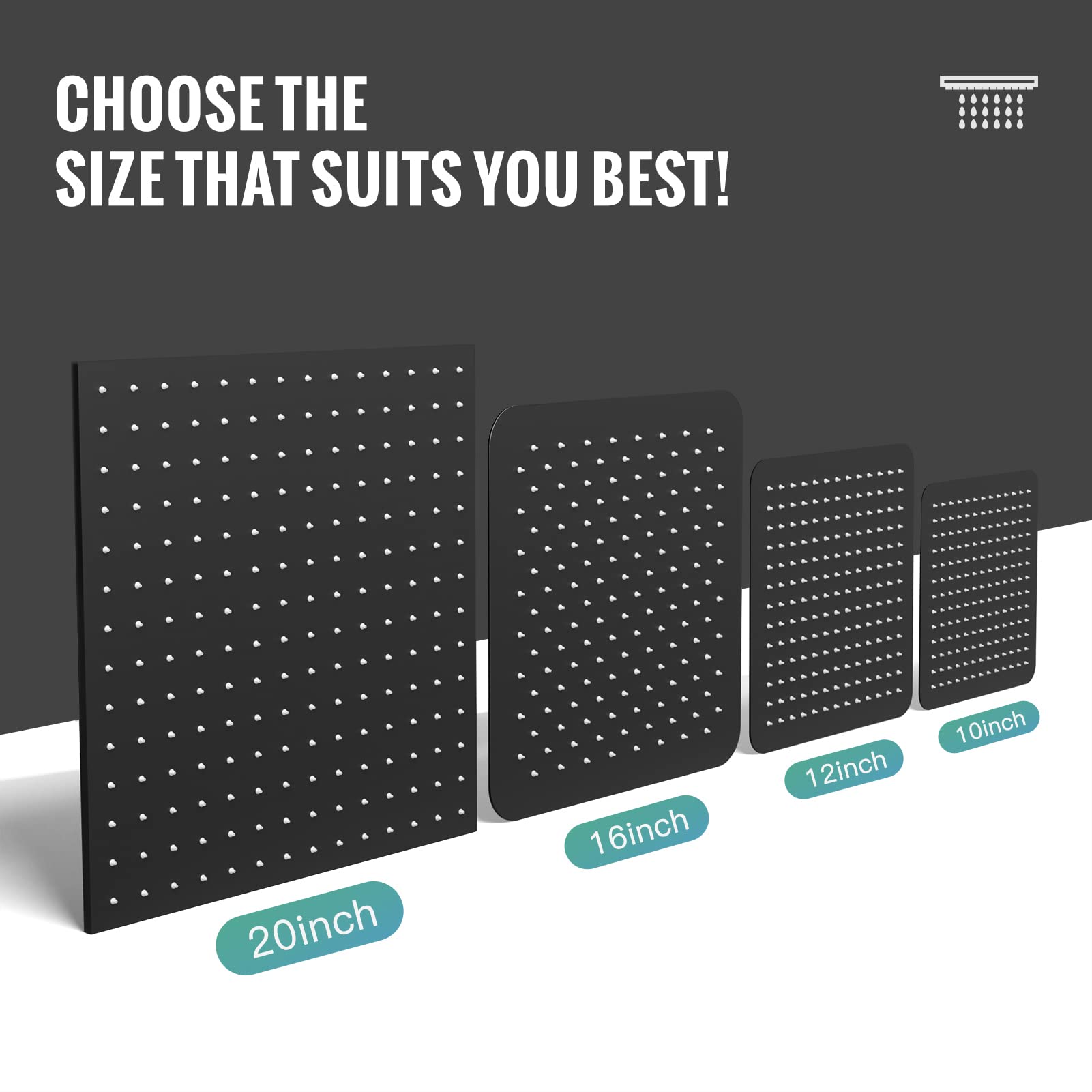 Ceiling Mounted Handle Shower Set (Square)