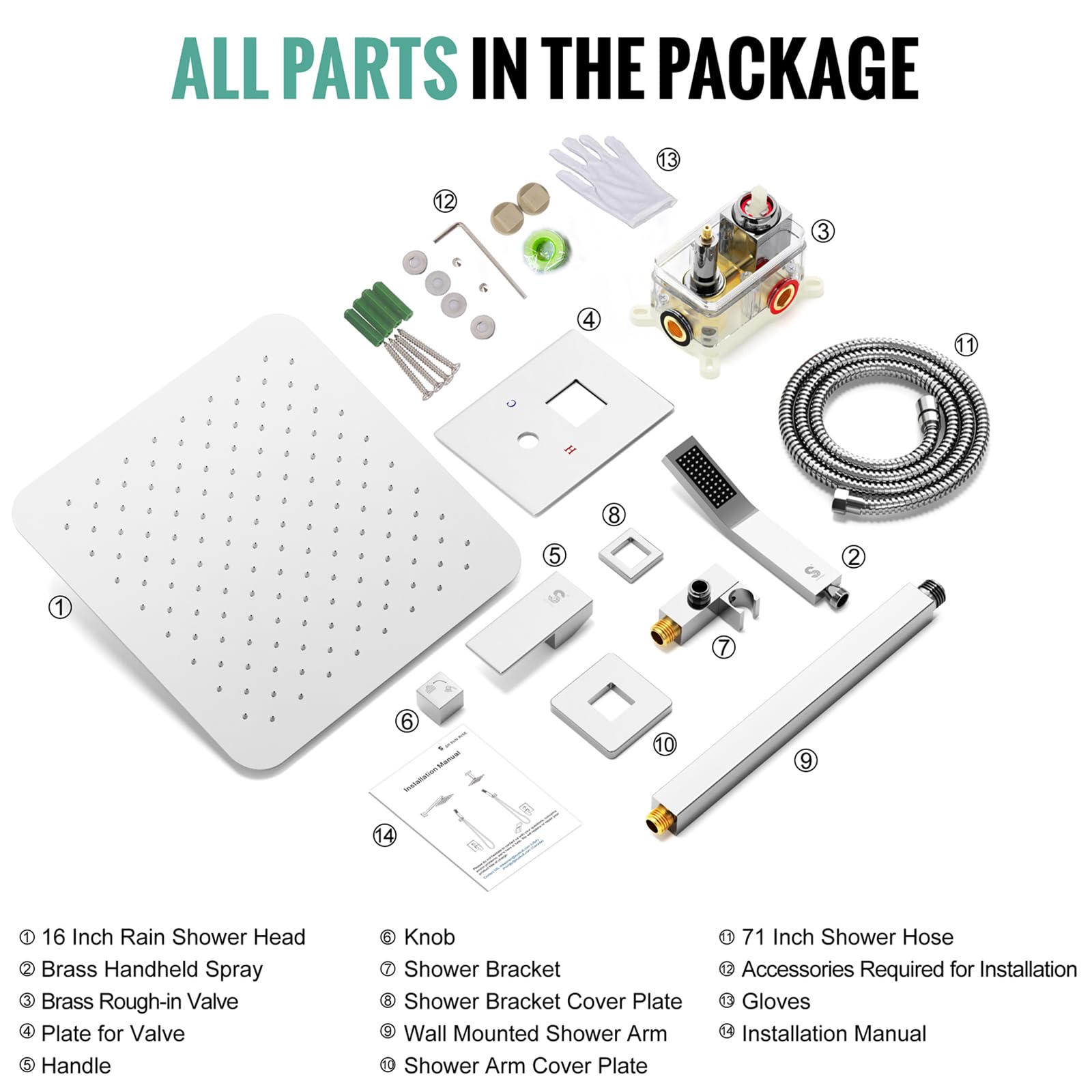 Ceiling Trim Kit Shower Set (Square)