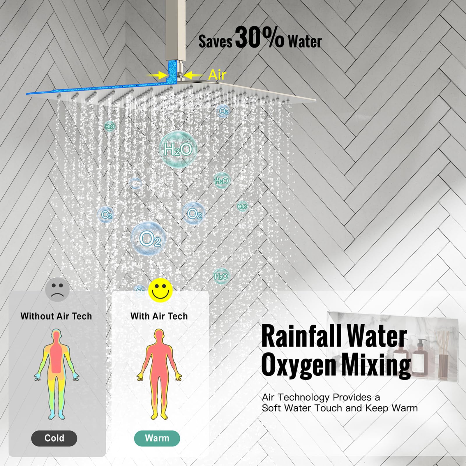 Ceiling Trim Kit Shower Set (Square)