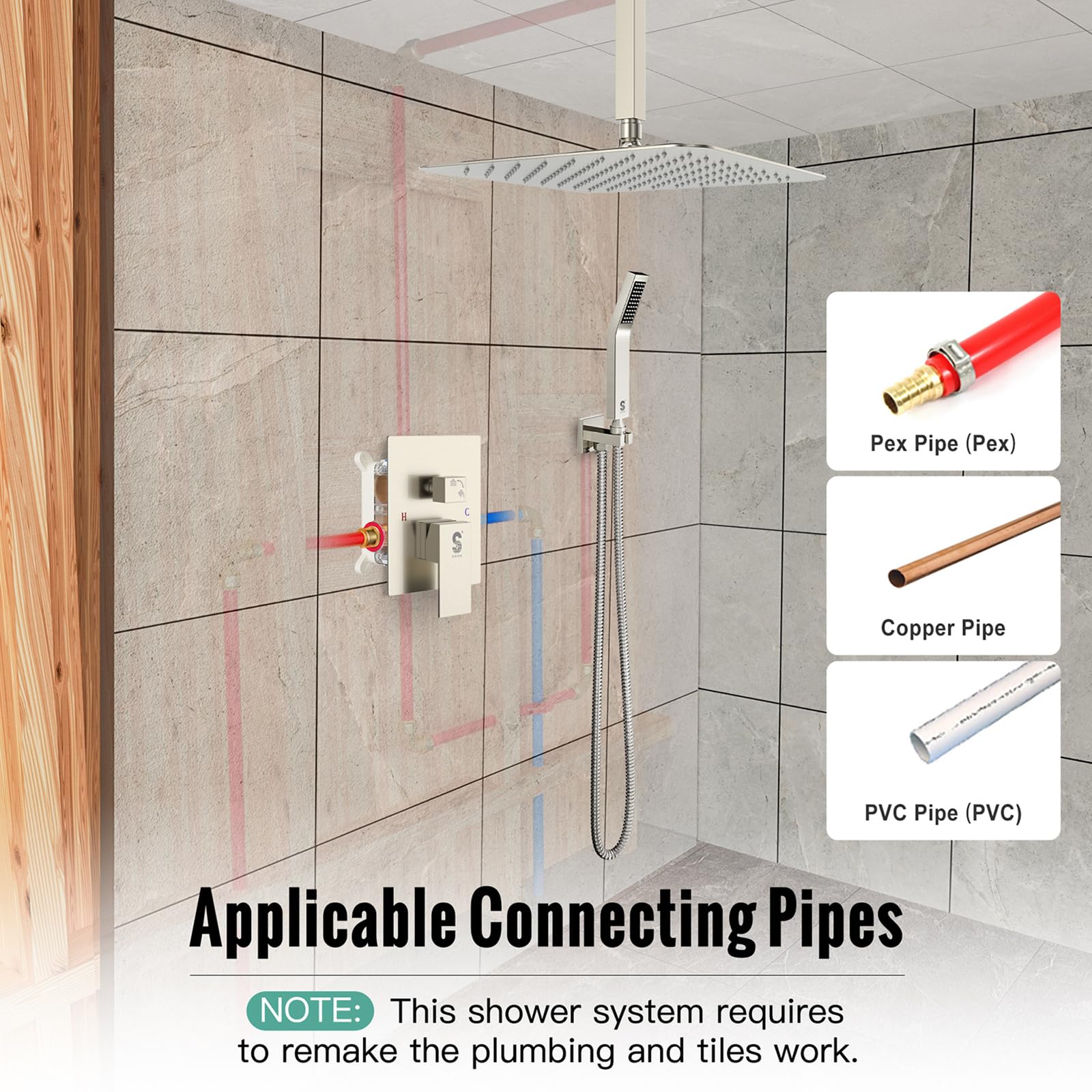 Ceiling Trim Kit Shower Set (Square)