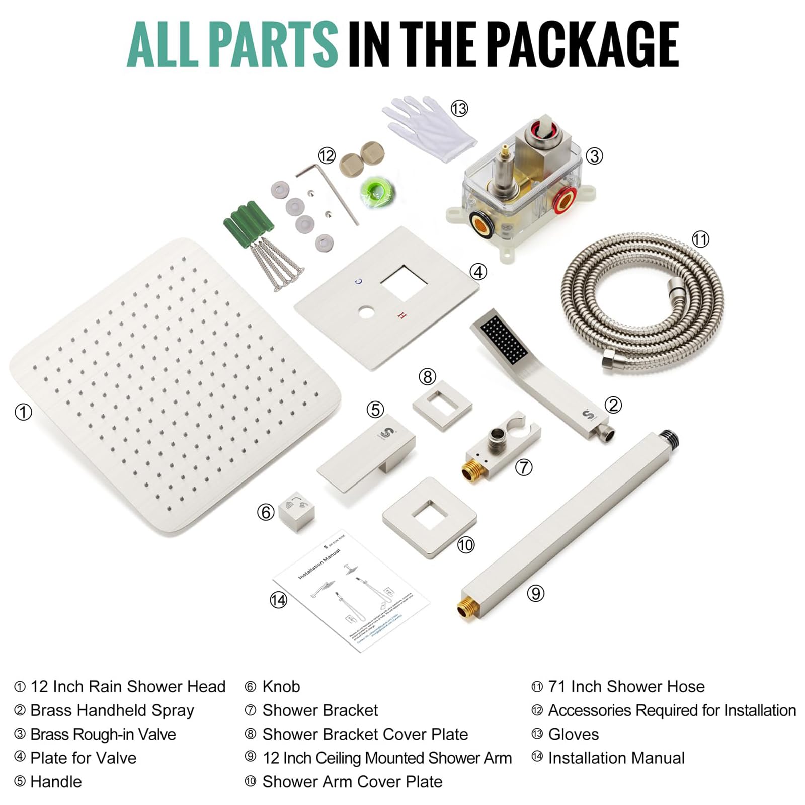 Ceiling Trim Kit Shower Set (Square)