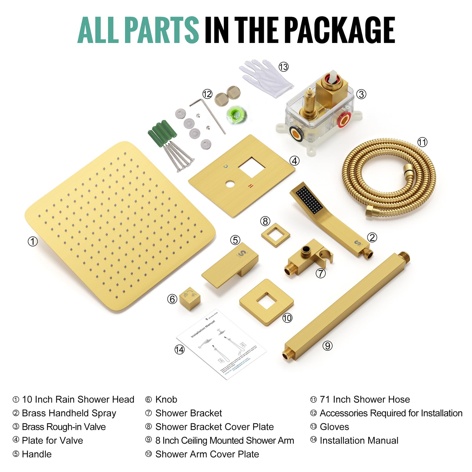 Ceiling Trim Kit Shower Set (Square)