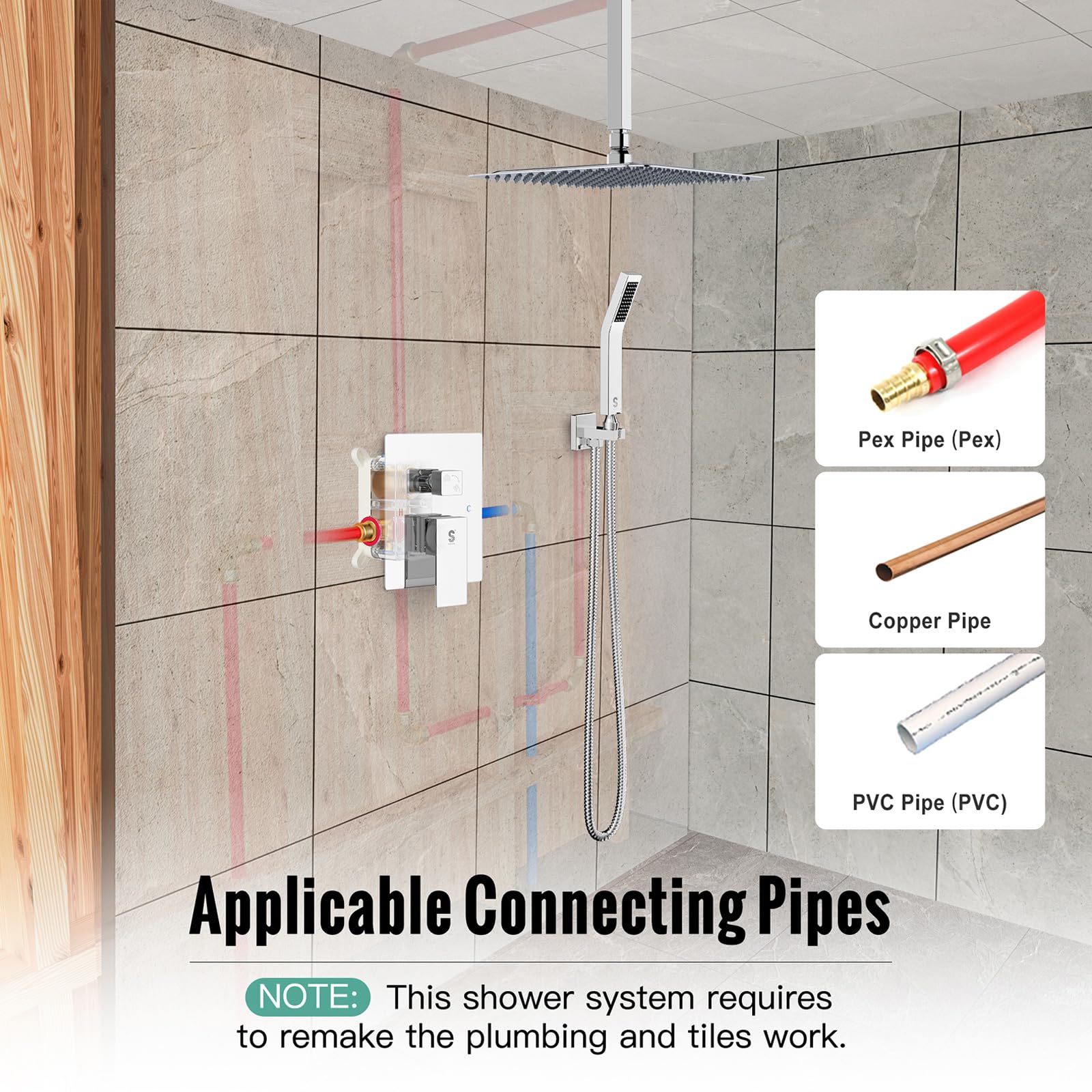 Ceiling Trim Kit Shower Set (Square)