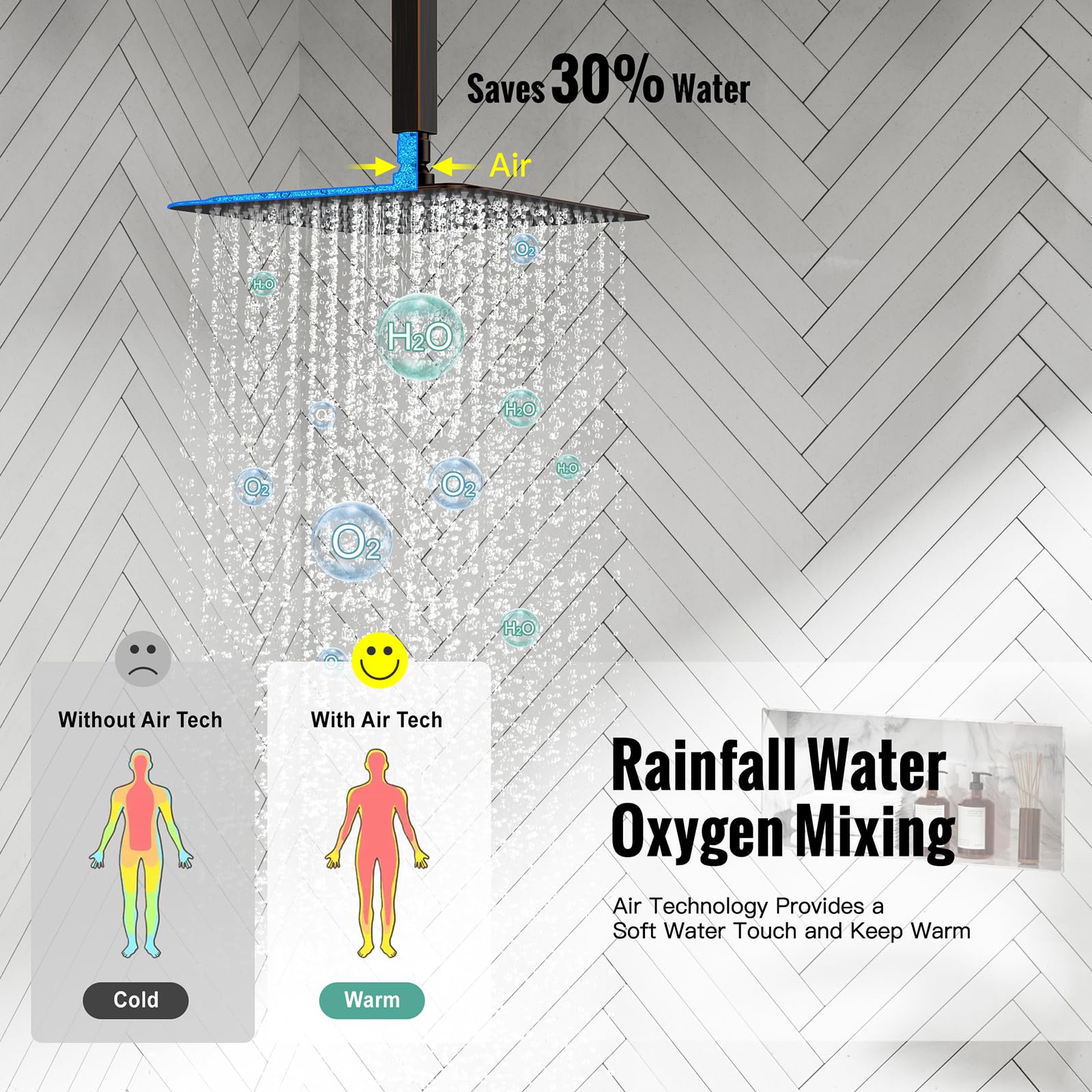 Ceiling Trim Kit Shower Set (Square)