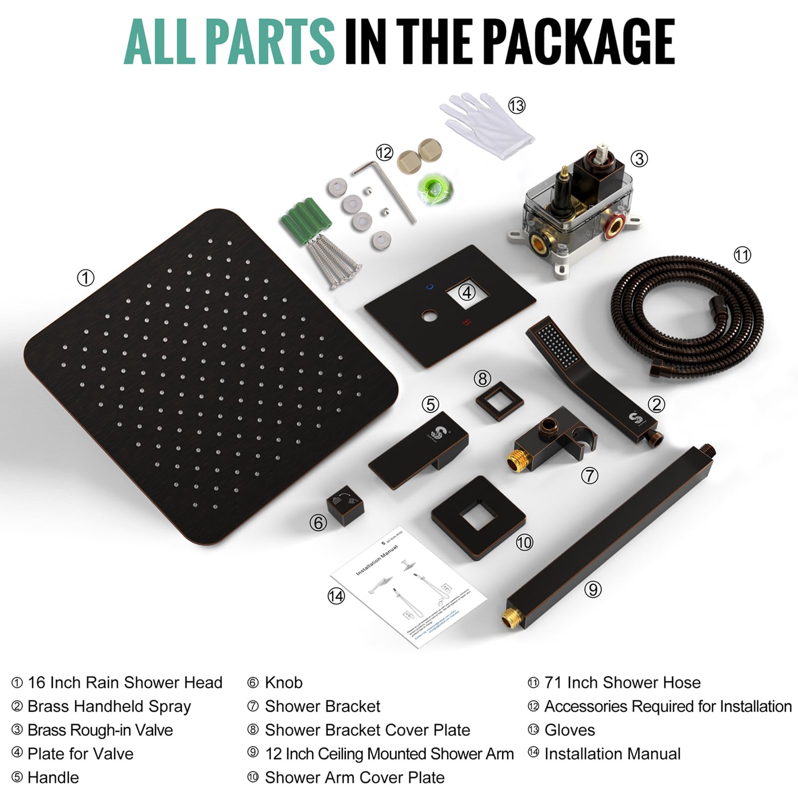 Ceiling Trim Kit Shower Set (Square)