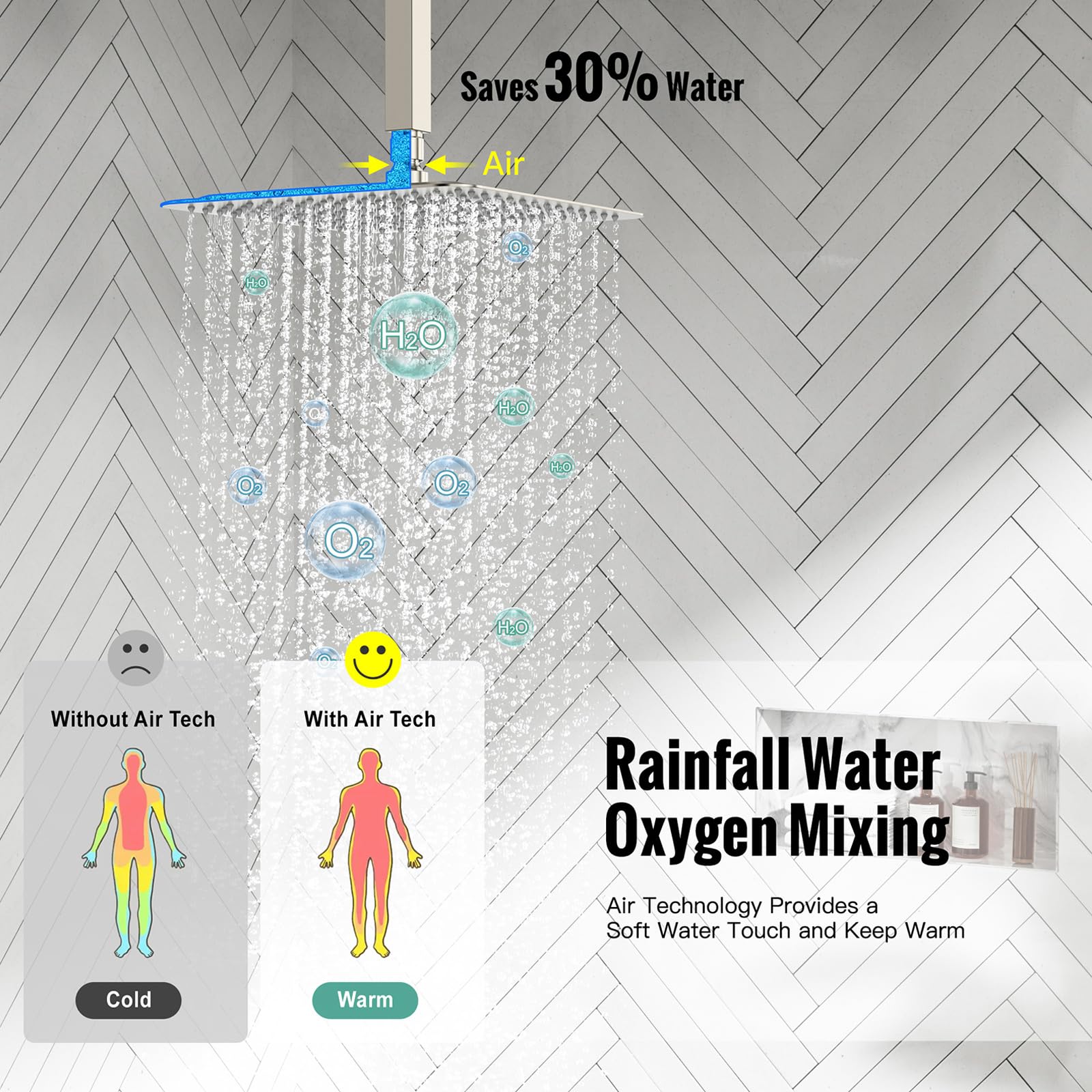 Ceiling Trim Kit Shower Set (Square)