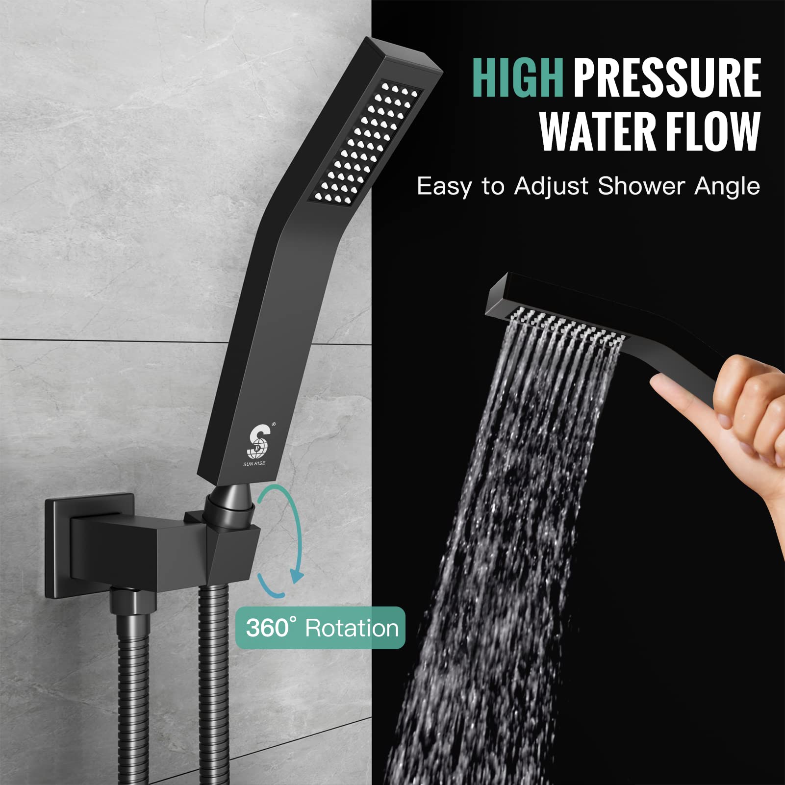 Ceiling Mounted Handle Shower Set (Square)