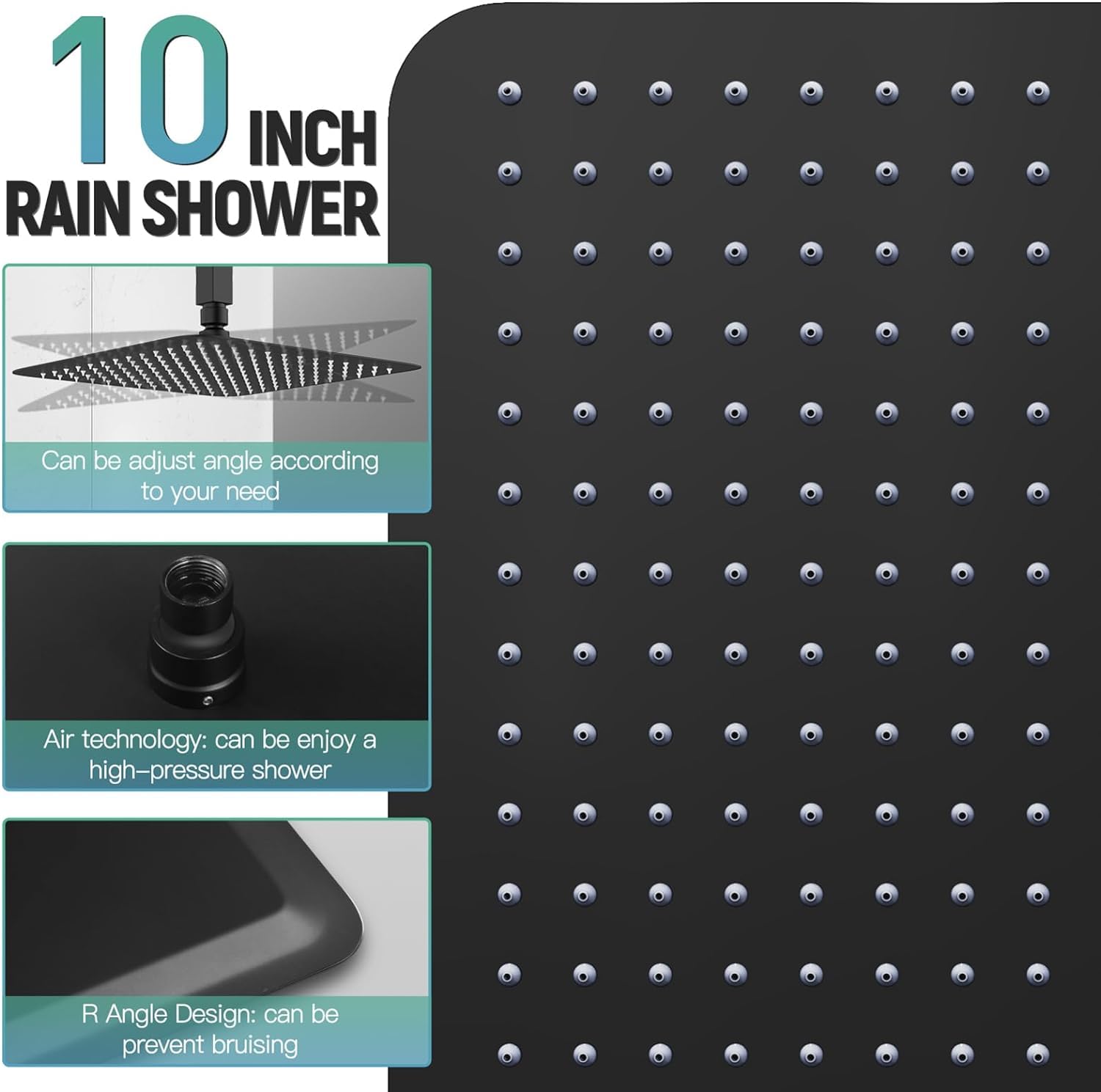 Ceiling Mounted Button Shower System (Square))