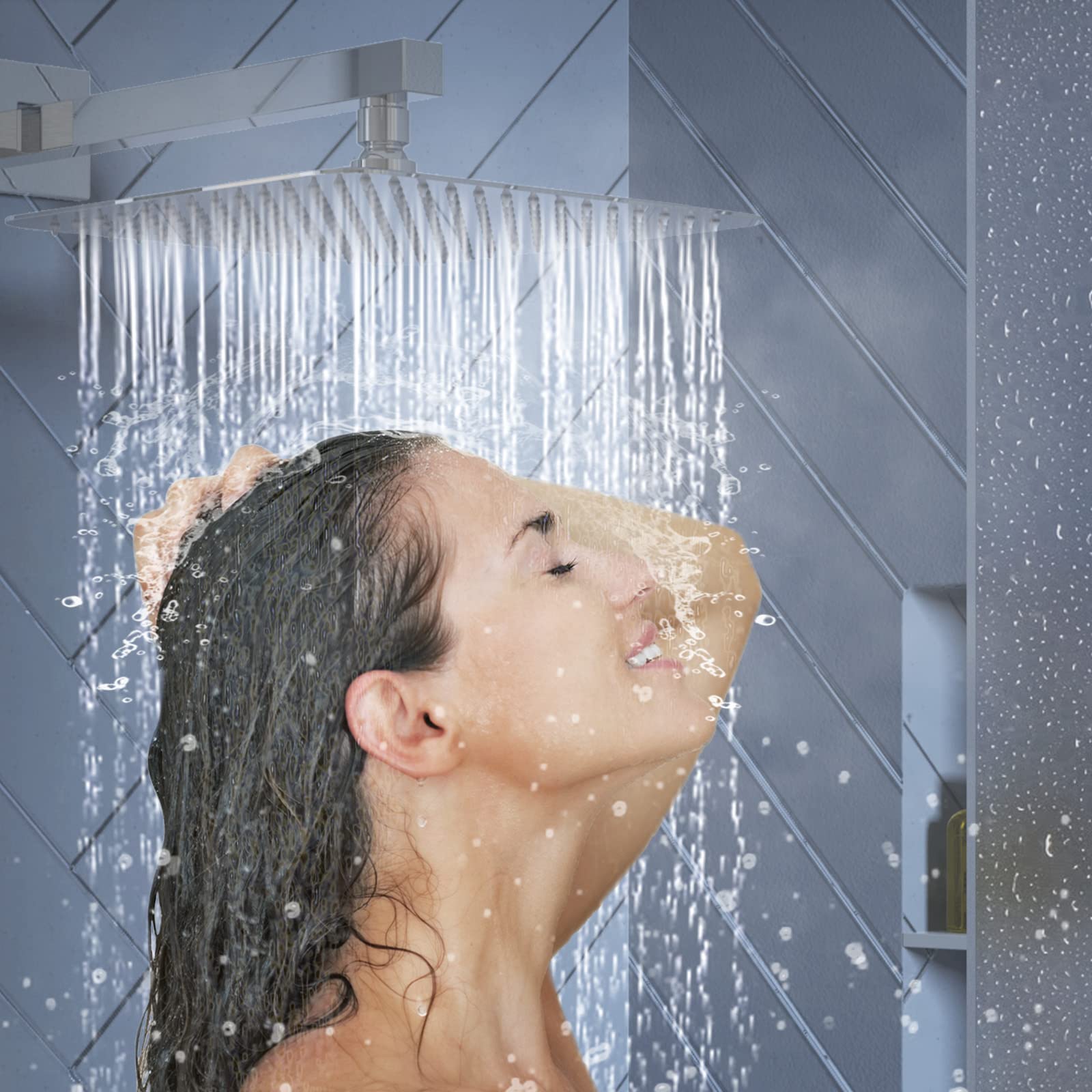 Cross Bar Button Shower Set (Square)