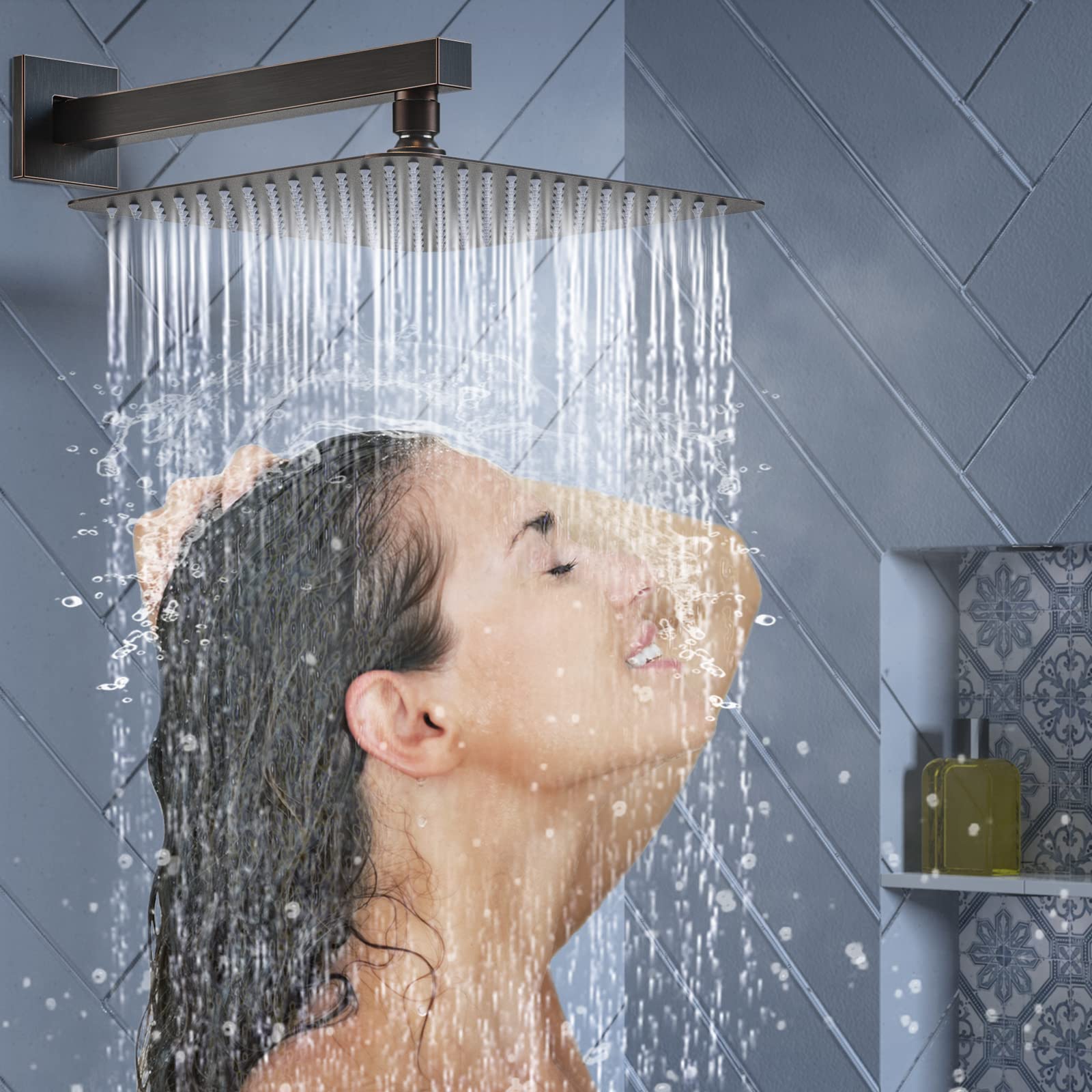 Cross Bar Button Shower Set (Square)