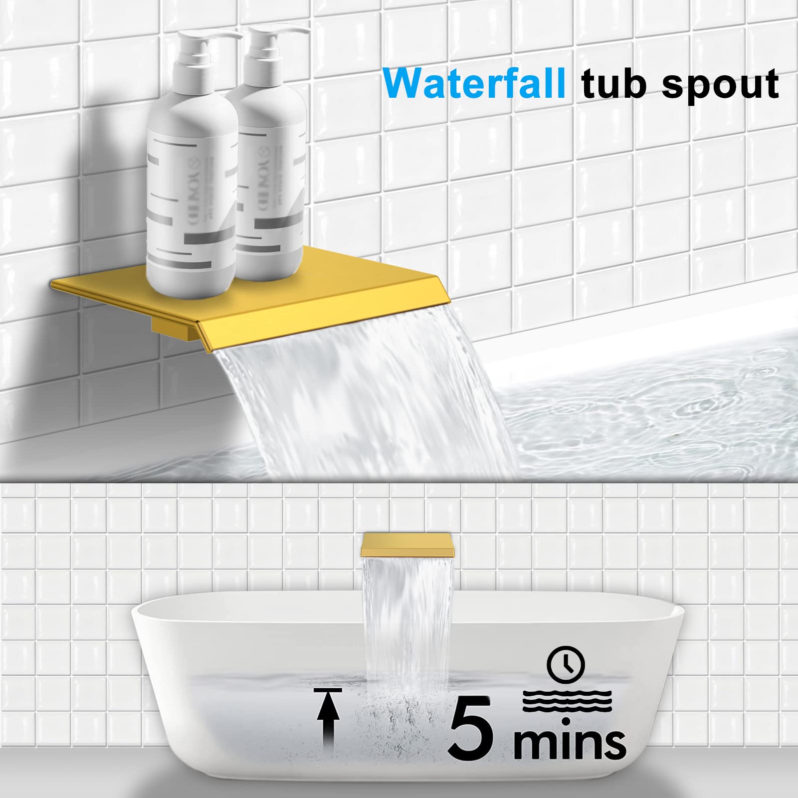 Shower System with Tub Spout Faucet Set