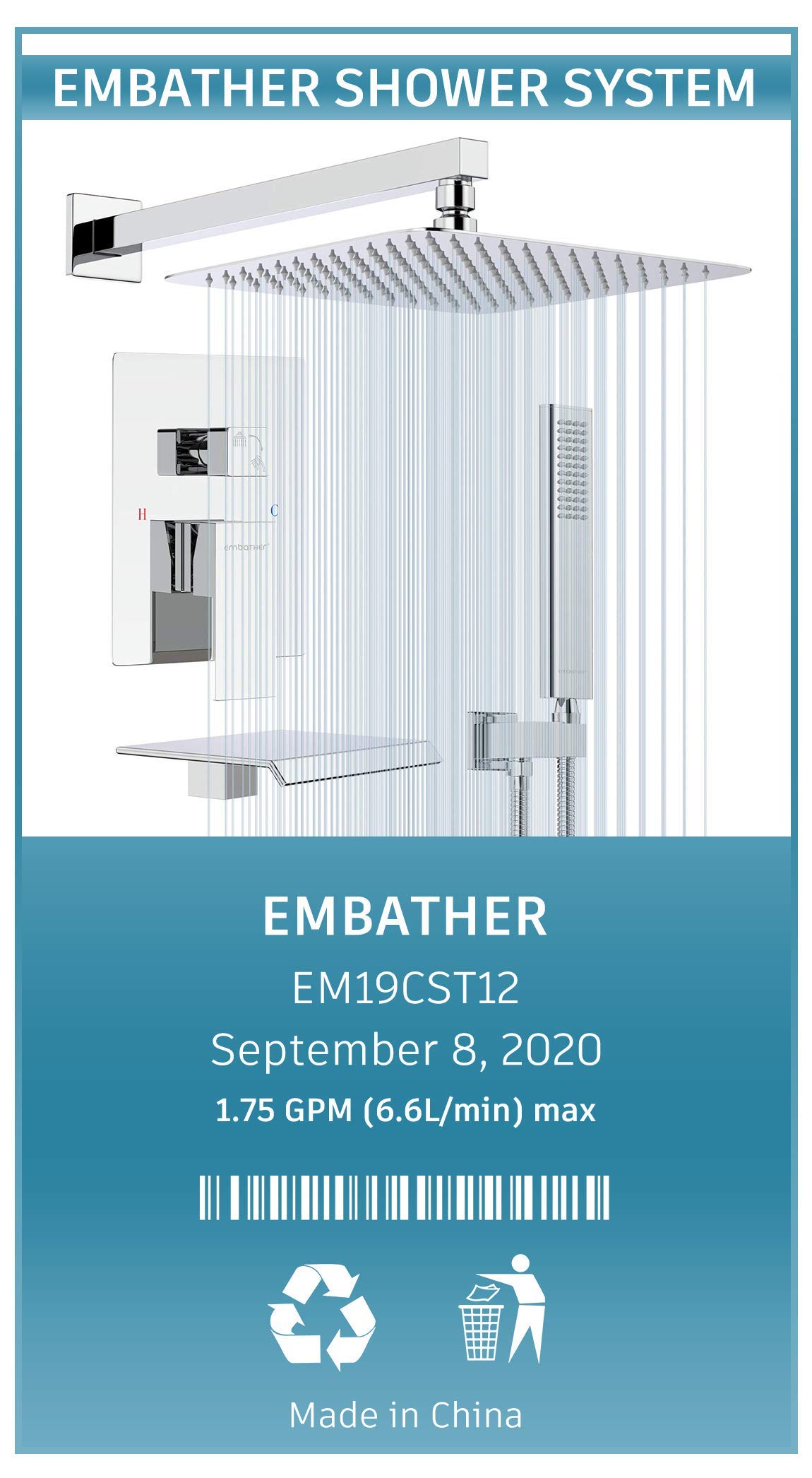 Shower System with Tub Spout Faucet Set