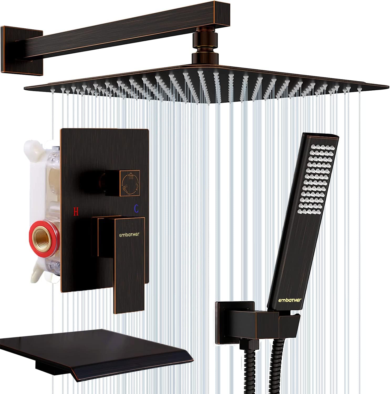 Shower System with Tub Spout Faucet Set