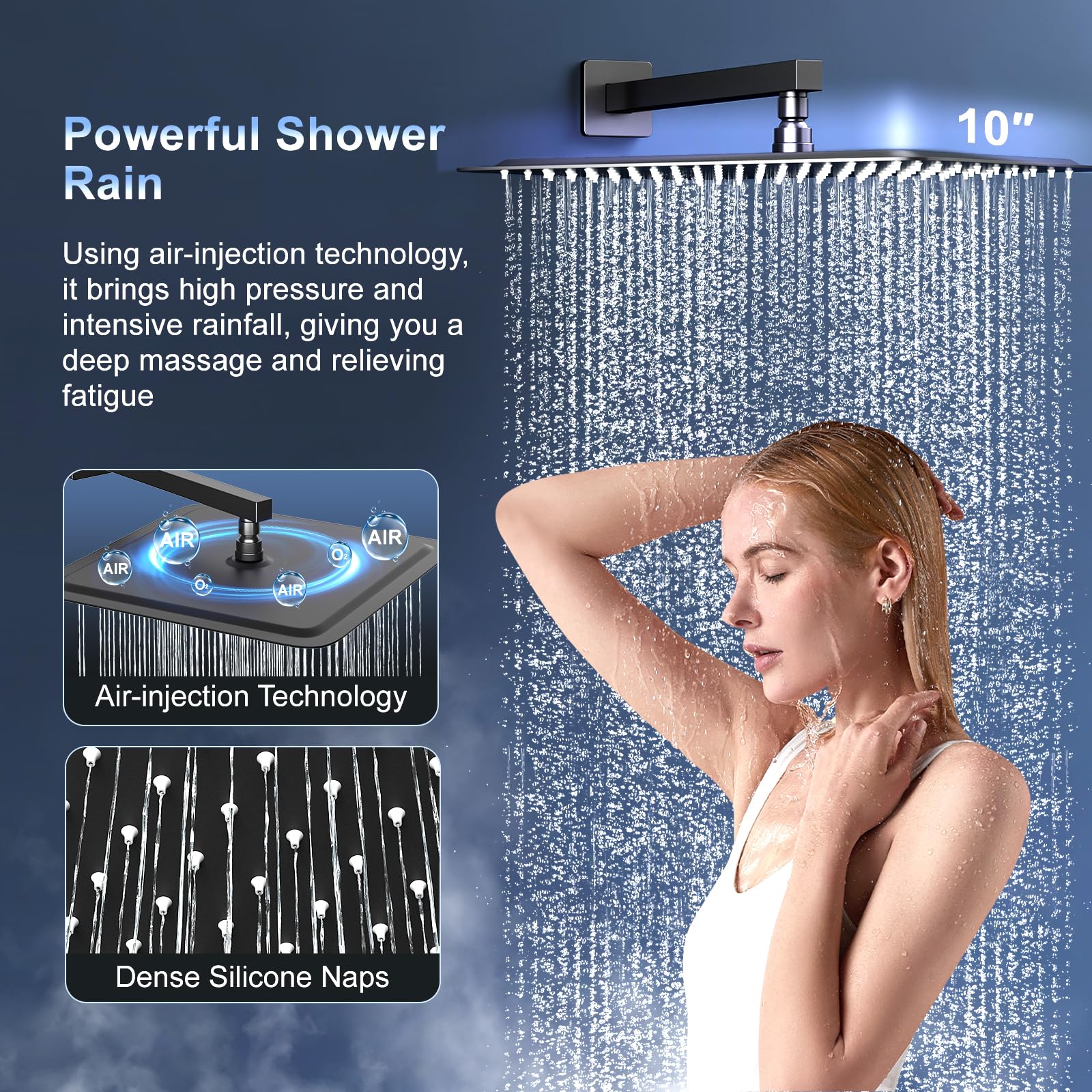 Slide Bar Shower Faucet Luxury High Pressure Shower Heads and Handheld shower Combo Set Wall Mounted Shower System