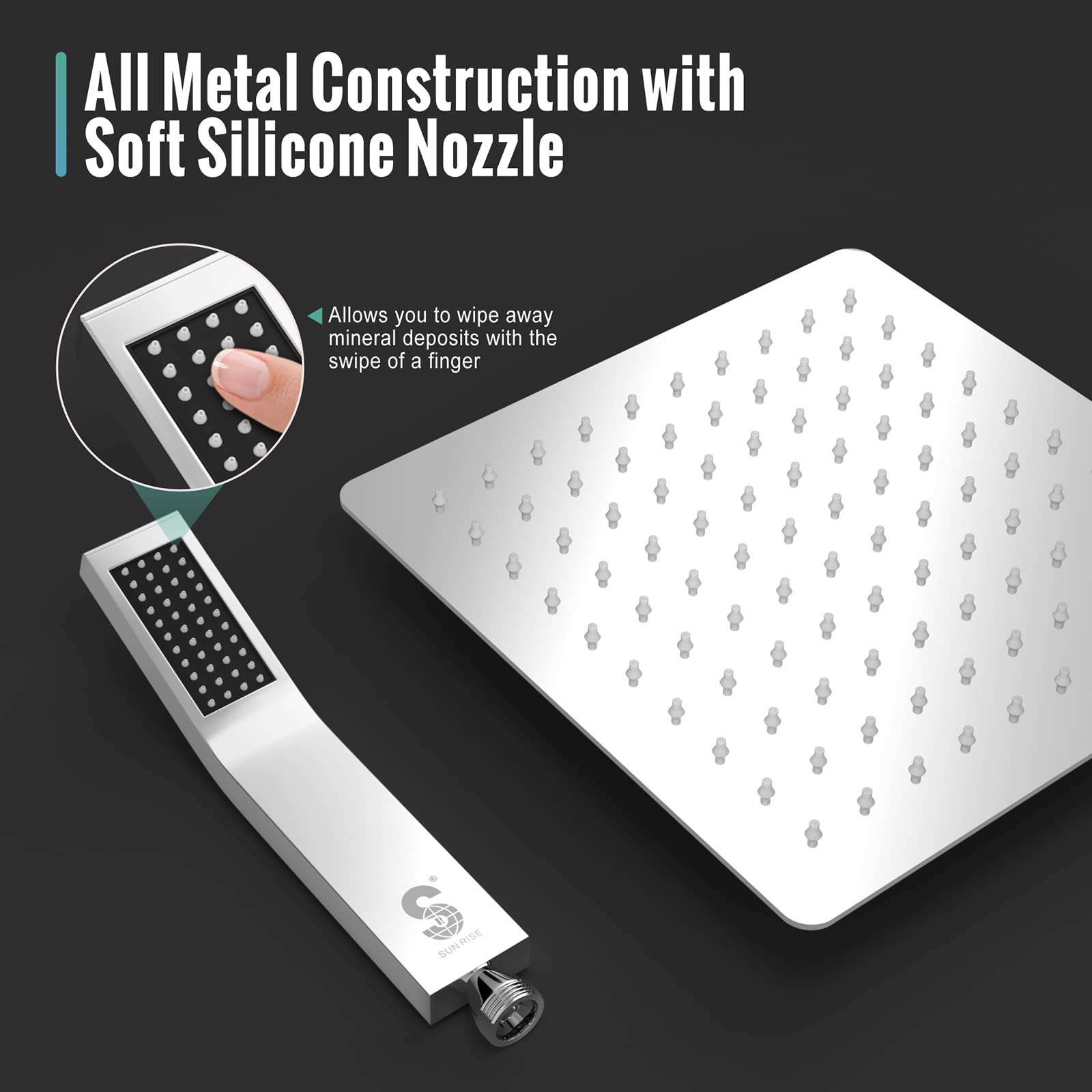 8 Inch Bend Pipe Shower Set (Square)