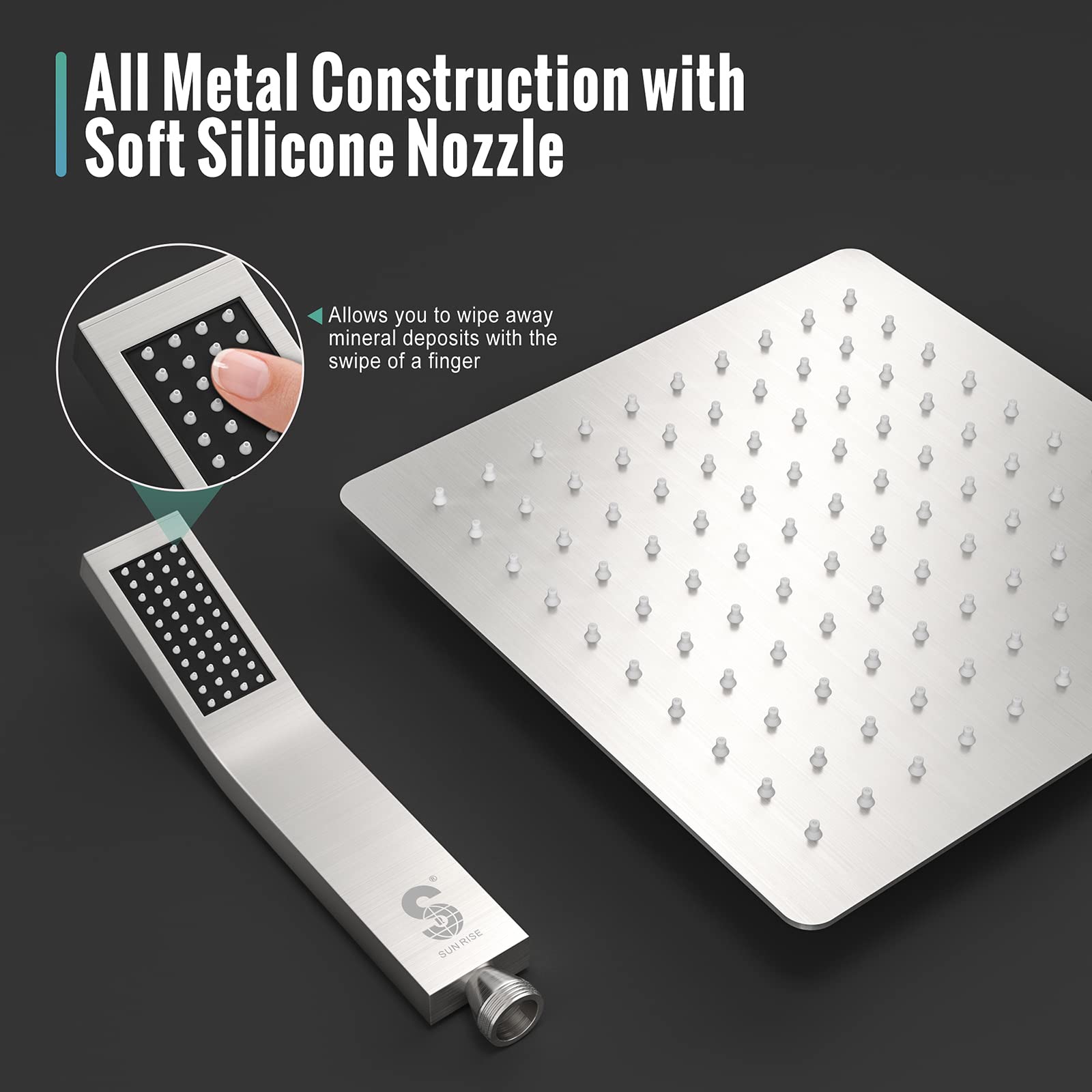 8 Inch Bend Pipe Shower Set (Square)