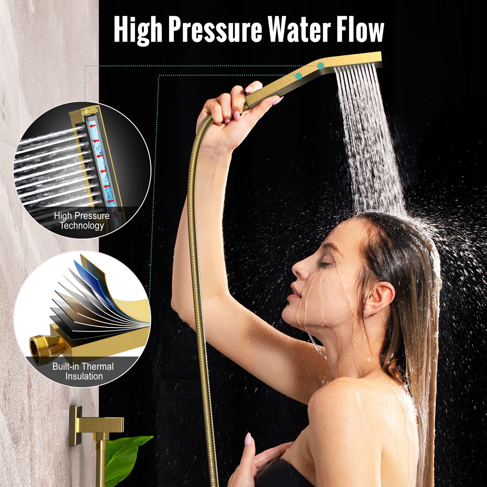 8 Inch Bend Pipe Shower Set (Square)