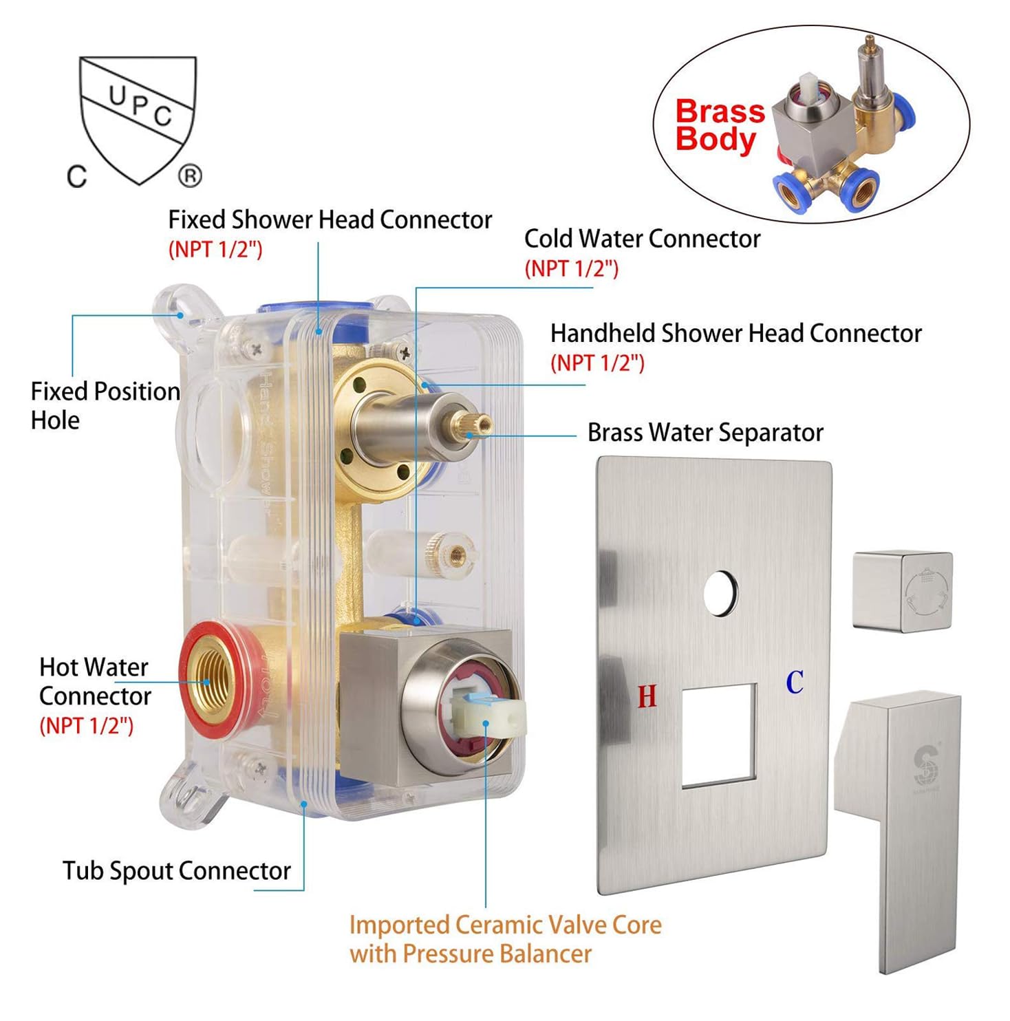 Bathtub Faucet Shower System with Tub Spout
