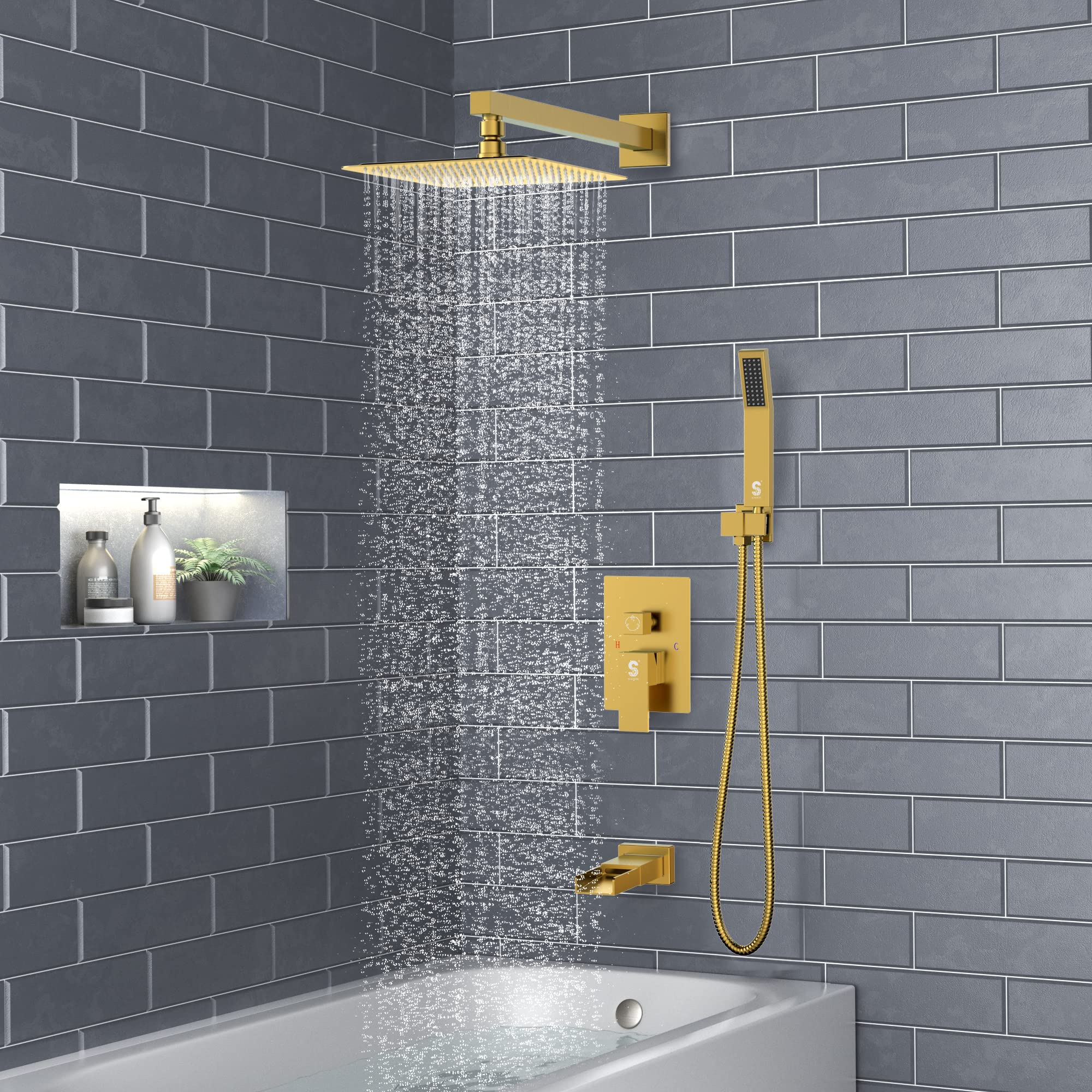 Bathtub Faucet Shower System with Tub Spout