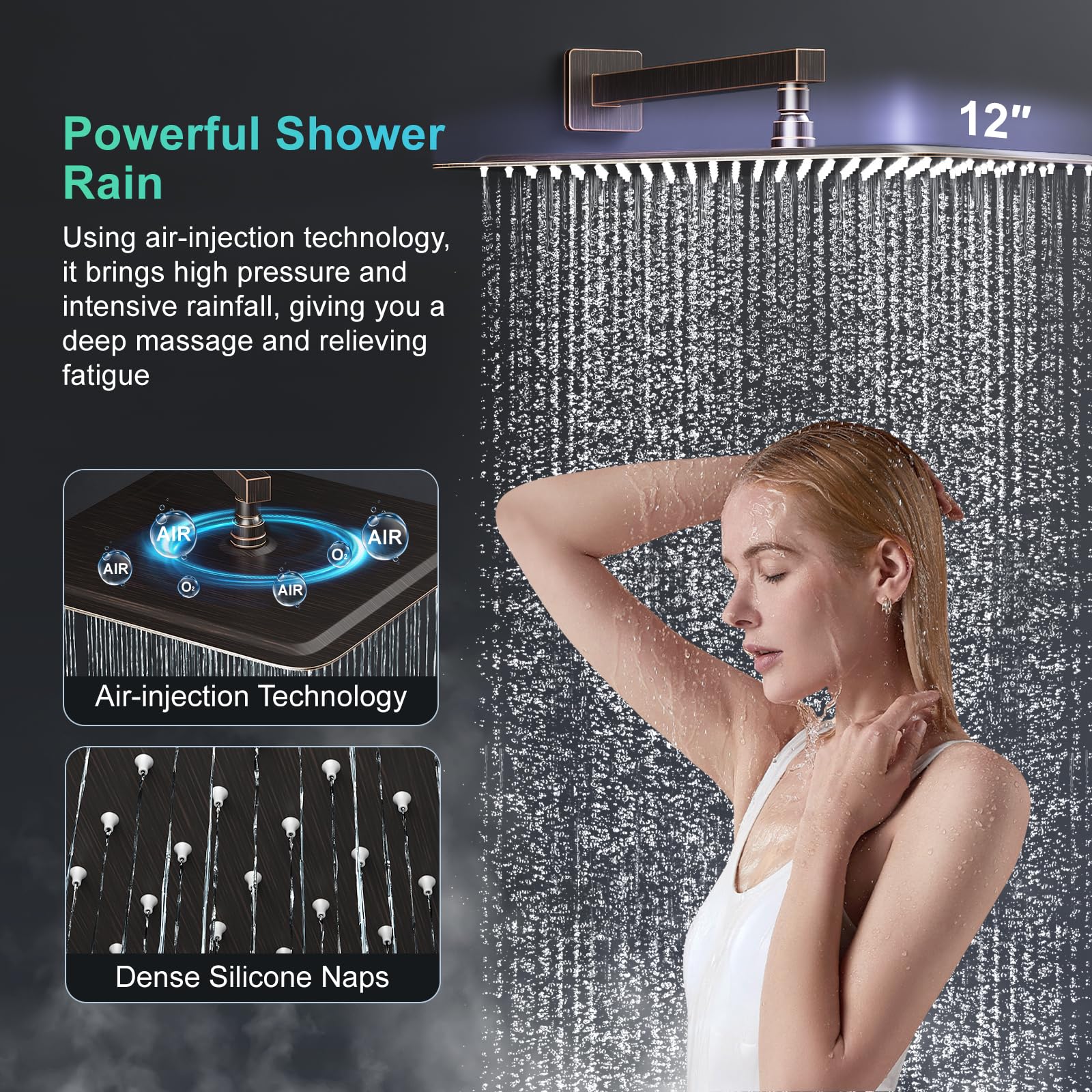 Slide Bar Shower Faucet Luxury High Pressure Shower Heads and Handheld shower Combo Set Wall Mounted Shower System