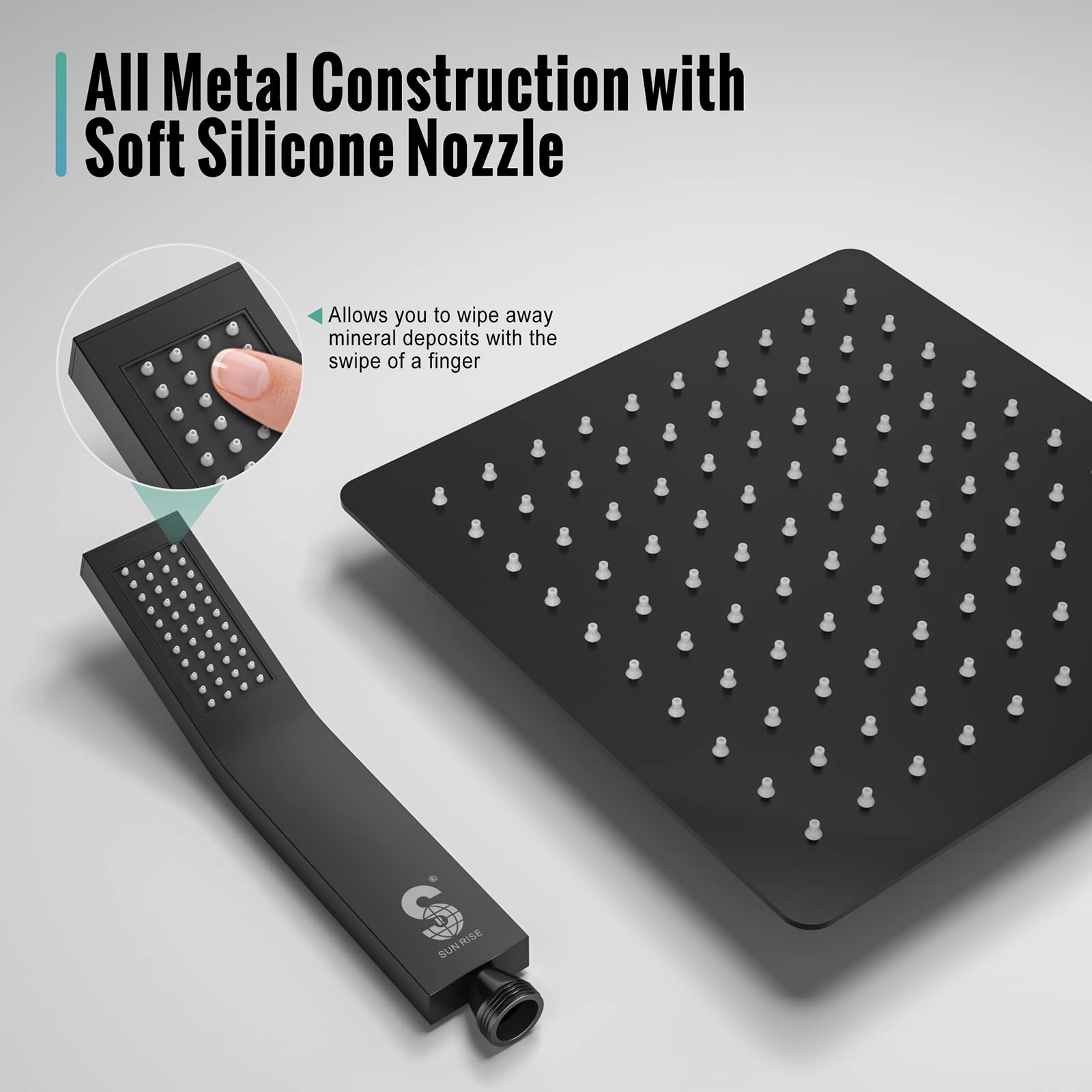 8 Inch Bend Pipe Shower Set (Square)