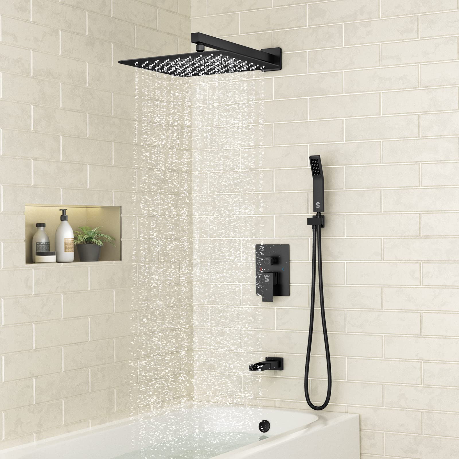 Bathtub Faucet Shower System with Tub Spout