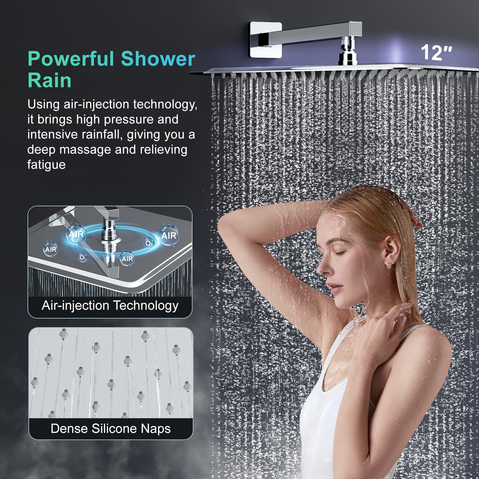 Slide Bar Shower Faucet Luxury High Pressure Shower Heads and Handheld shower Combo Set Wall Mounted Shower System
