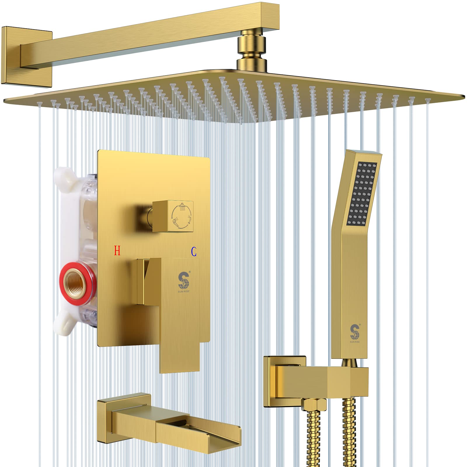 Bathtub Faucet Shower System with Tub Spout