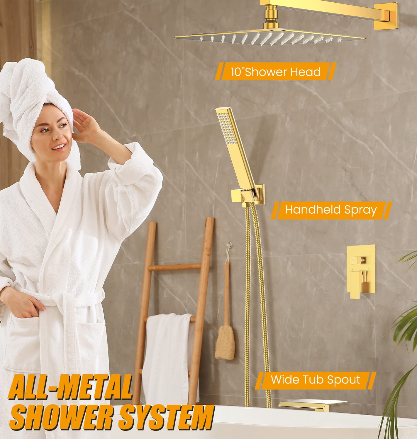 Shower System with Tub Spout Faucet Set