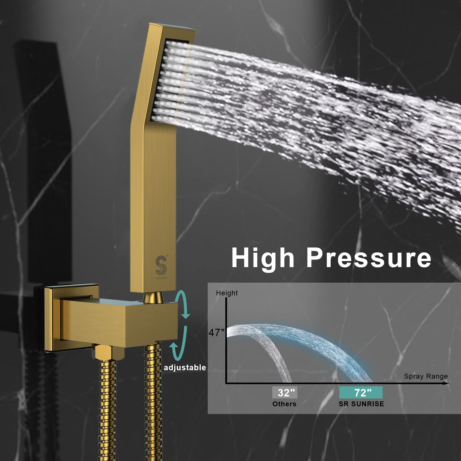 Bathtub Faucet Shower System with Tub Spout