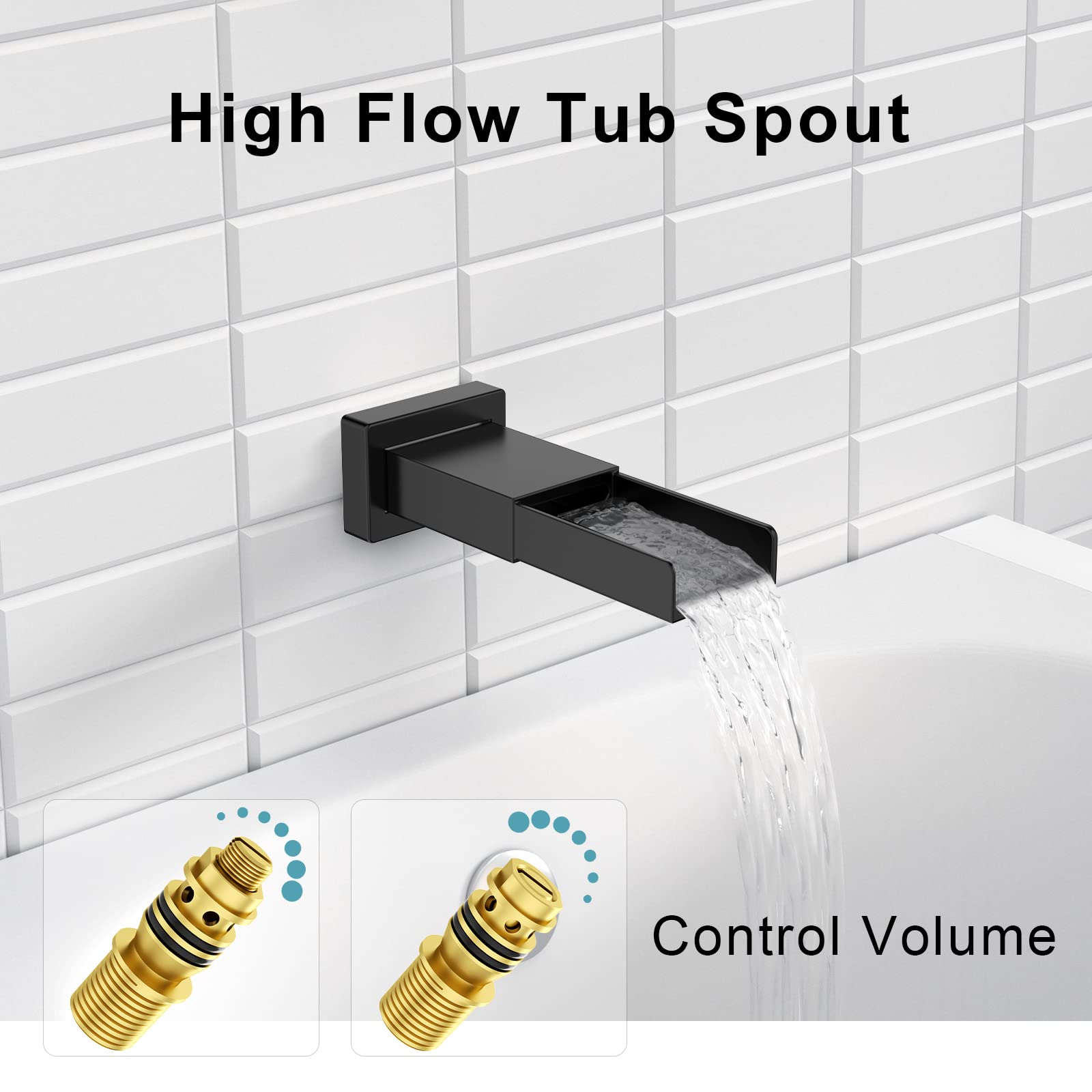 Bathtub Faucet Shower System with Tub Spout