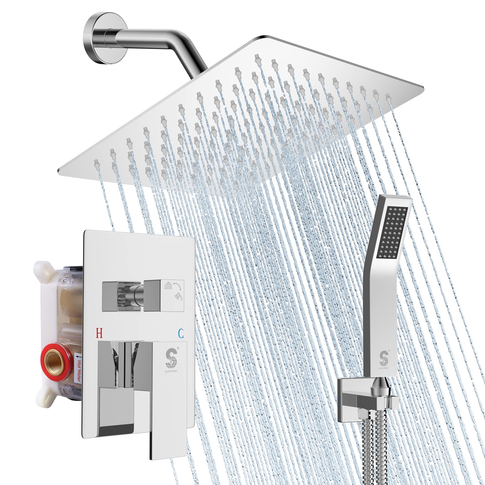 8 Inch Bend Pipe Shower Set (Square)