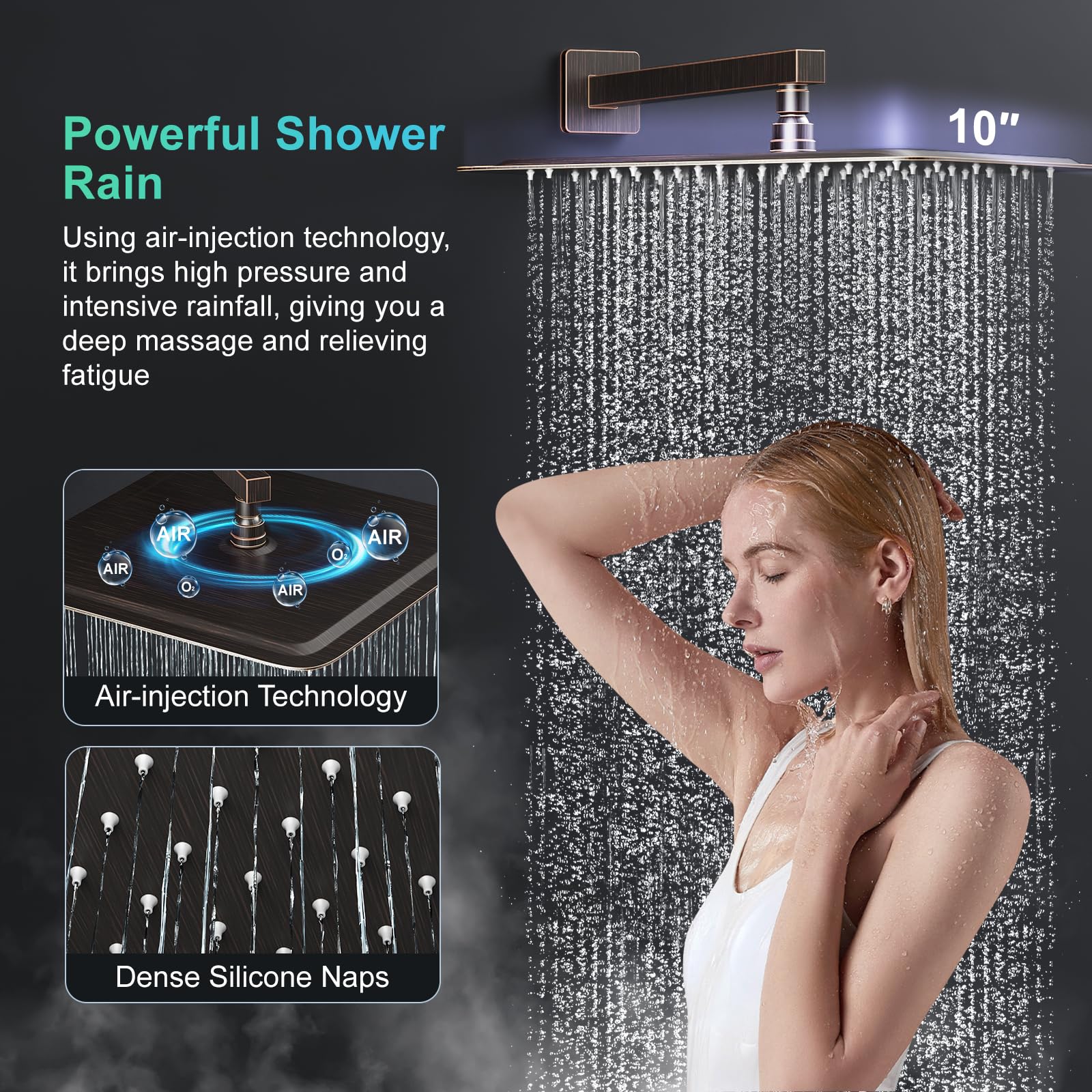 Slide Bar Shower Faucet Luxury High Pressure Shower Heads and Handheld shower Combo Set Wall Mounted Shower System