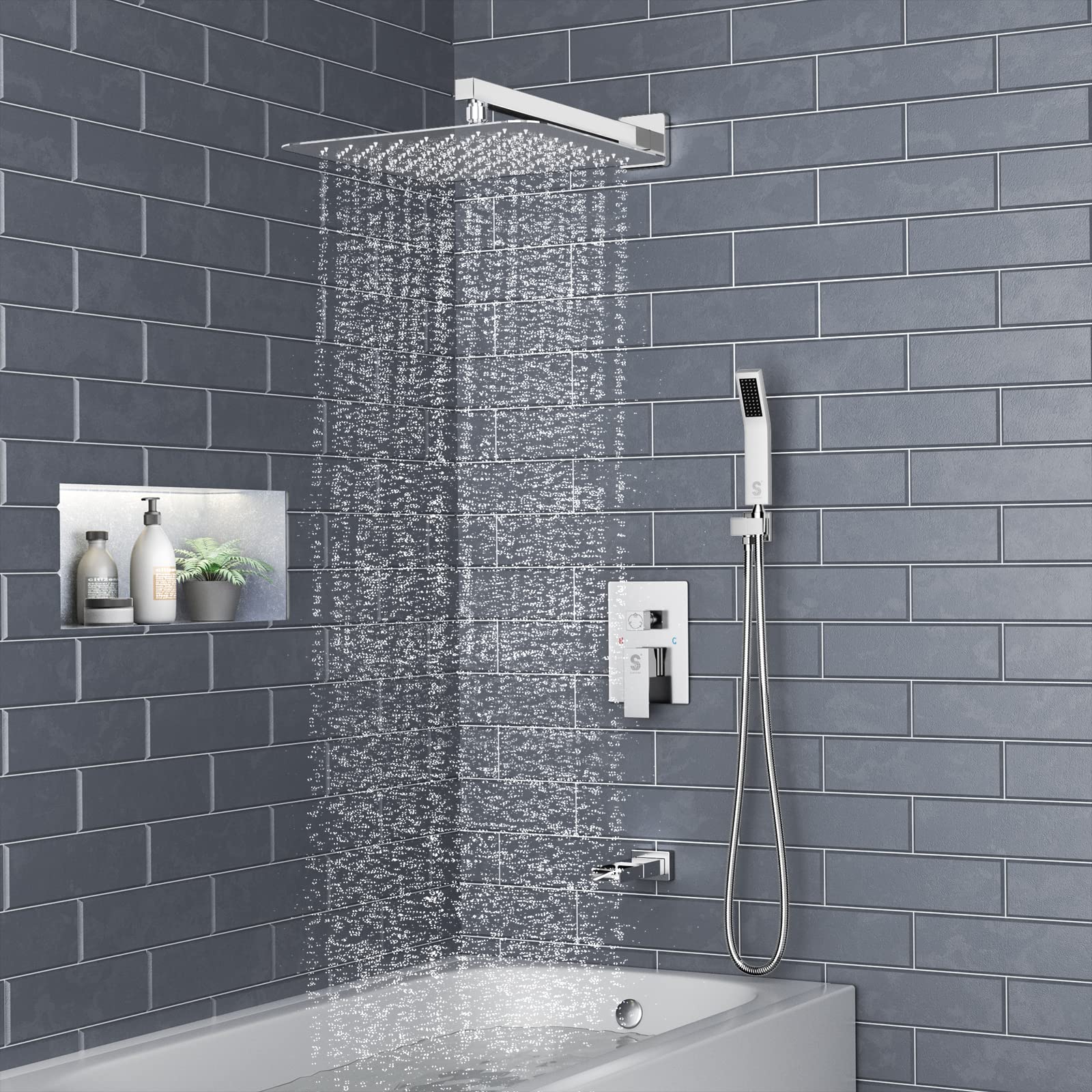 Bathtub Faucet Shower System with Tub Spout