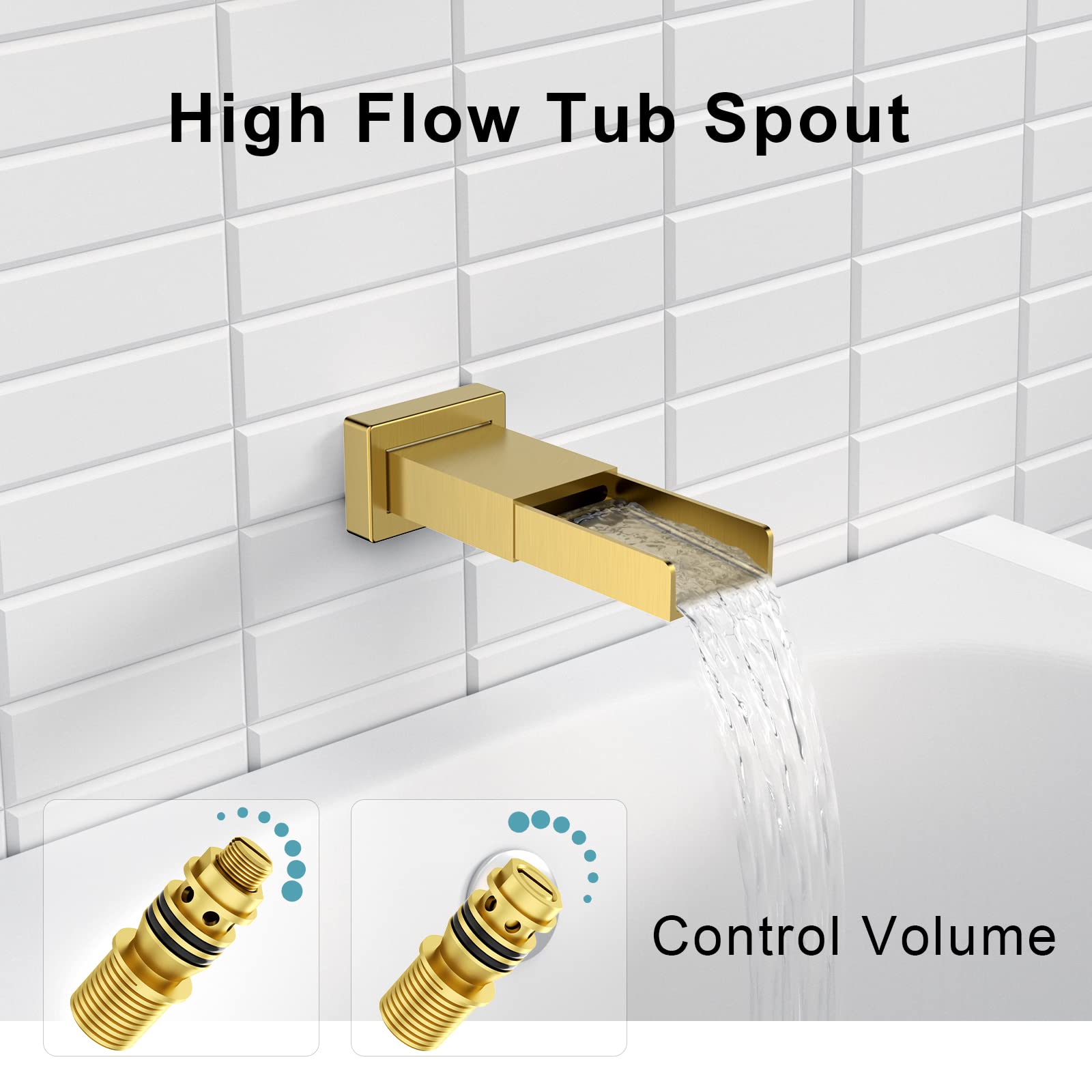 Bathtub Faucet Shower System with Tub Spout