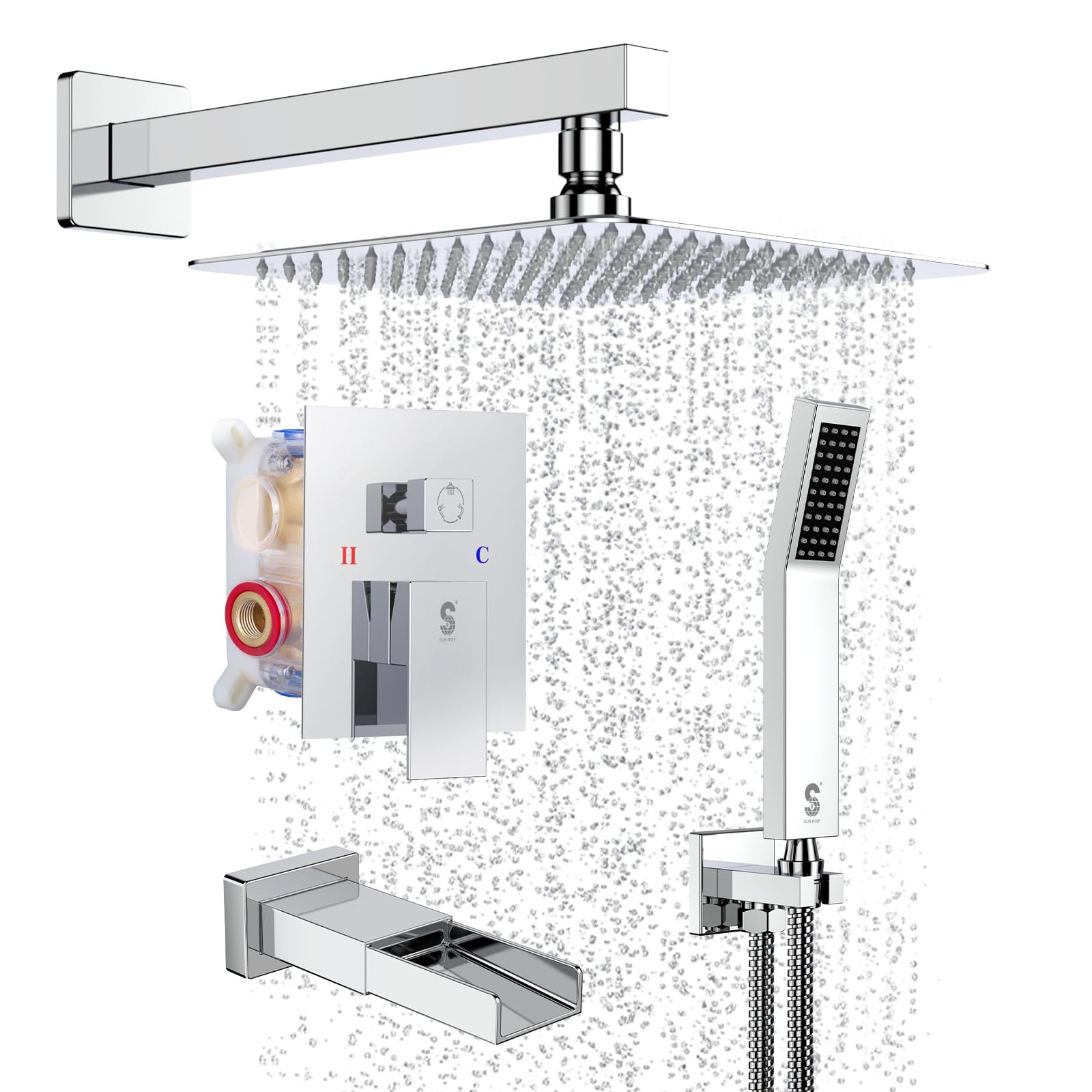 Bathtub Faucet Shower System with Tub Spout