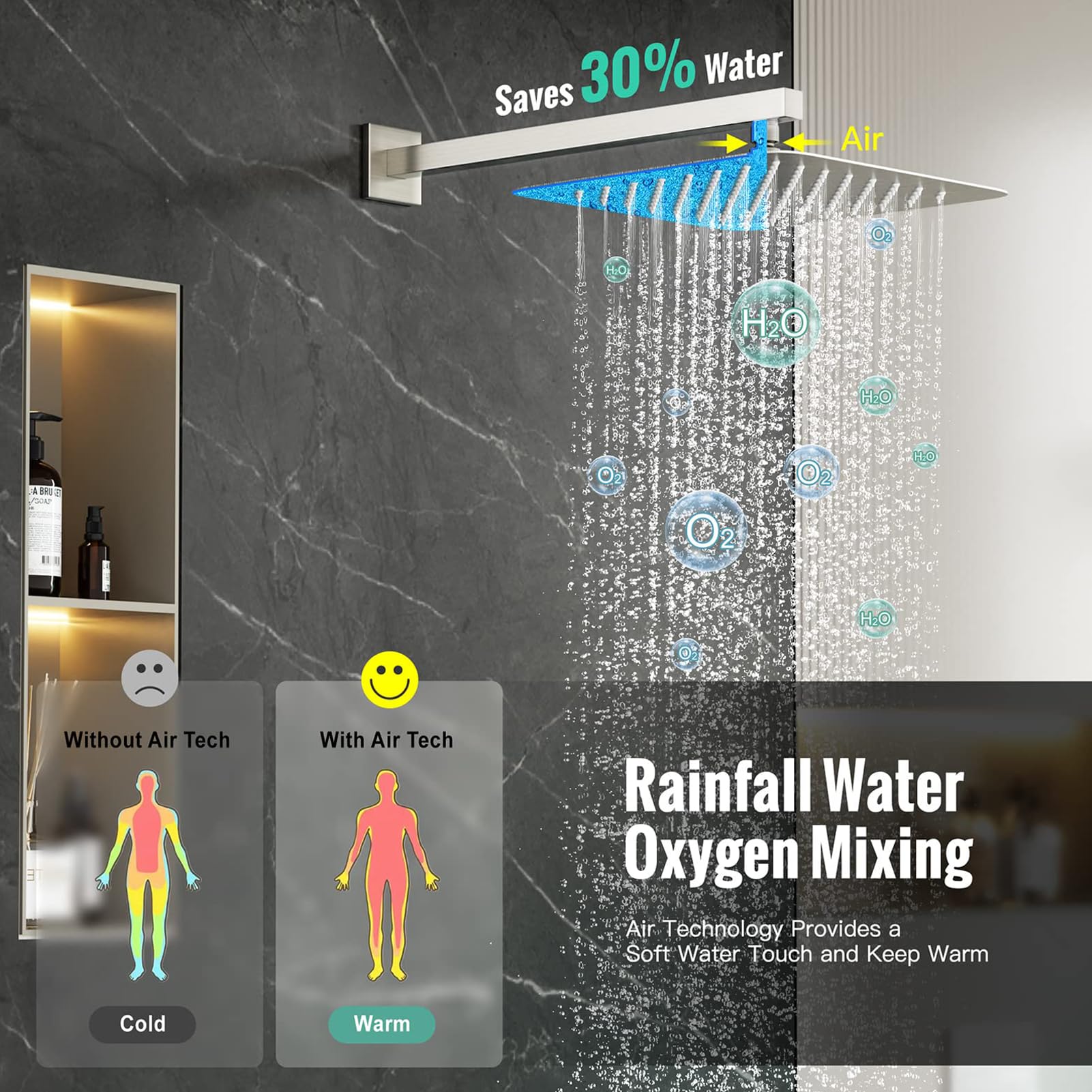 Bathtub Faucet Shower System with Tub Spout