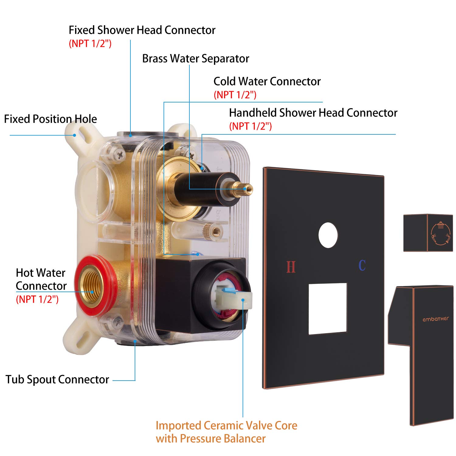 Shower System with Tub Spout Faucet Set